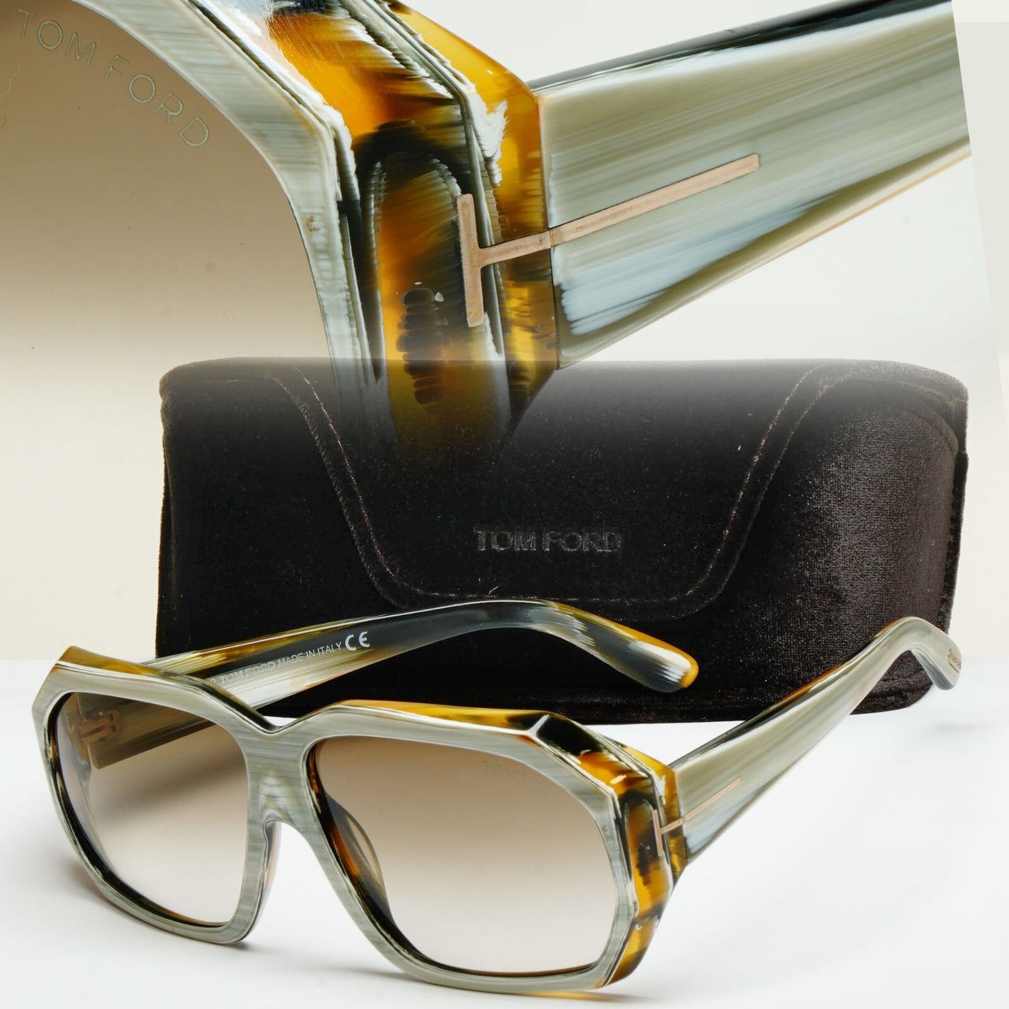 Tom Ford Sunglasses Oversized Square Brown Large Elise FT0266 TF 266 62F 070325