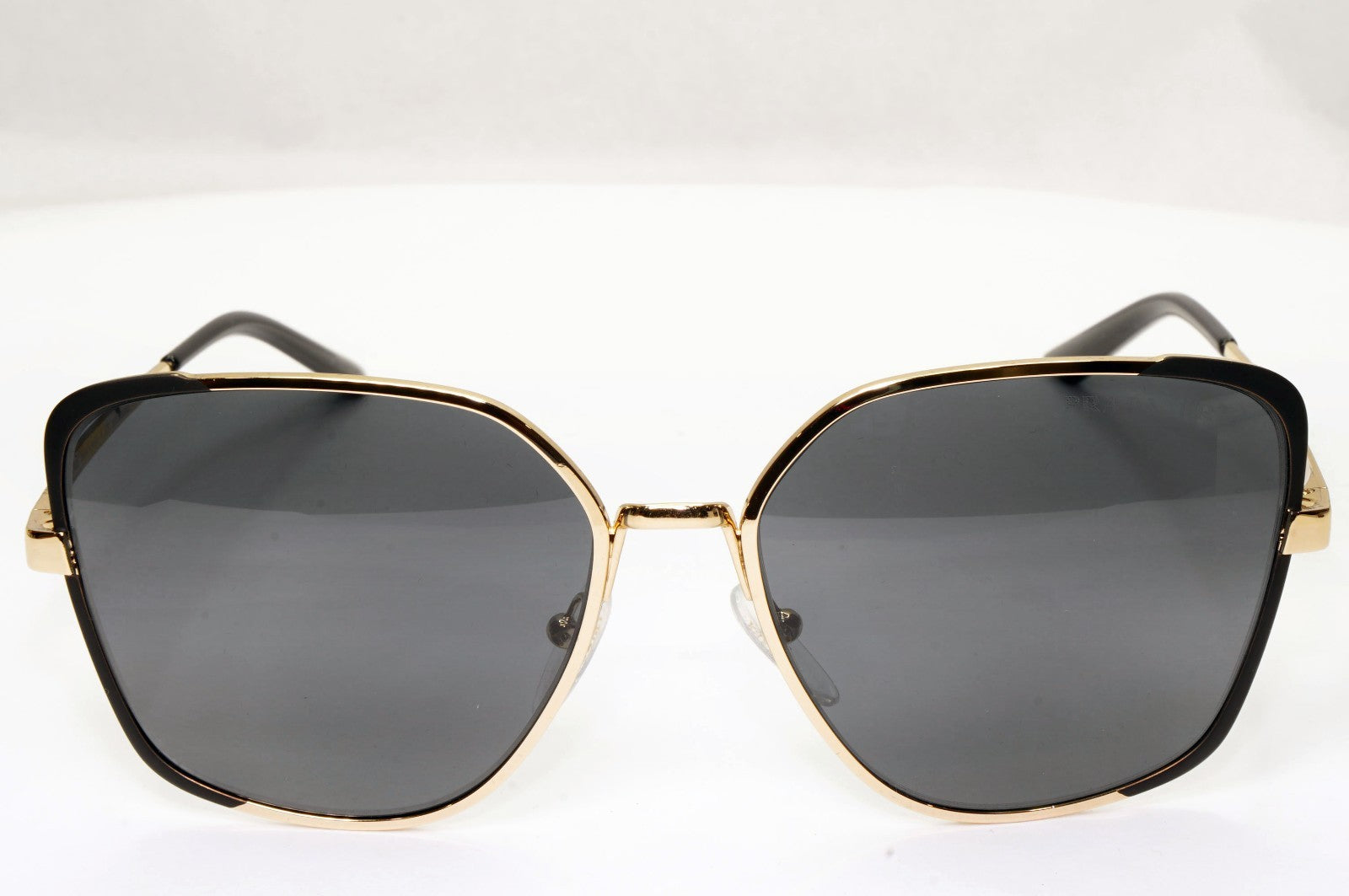 Prada Sunglasses Polarized Black Grey Gold Square PR60XS SPR 60X QE3-5Z1