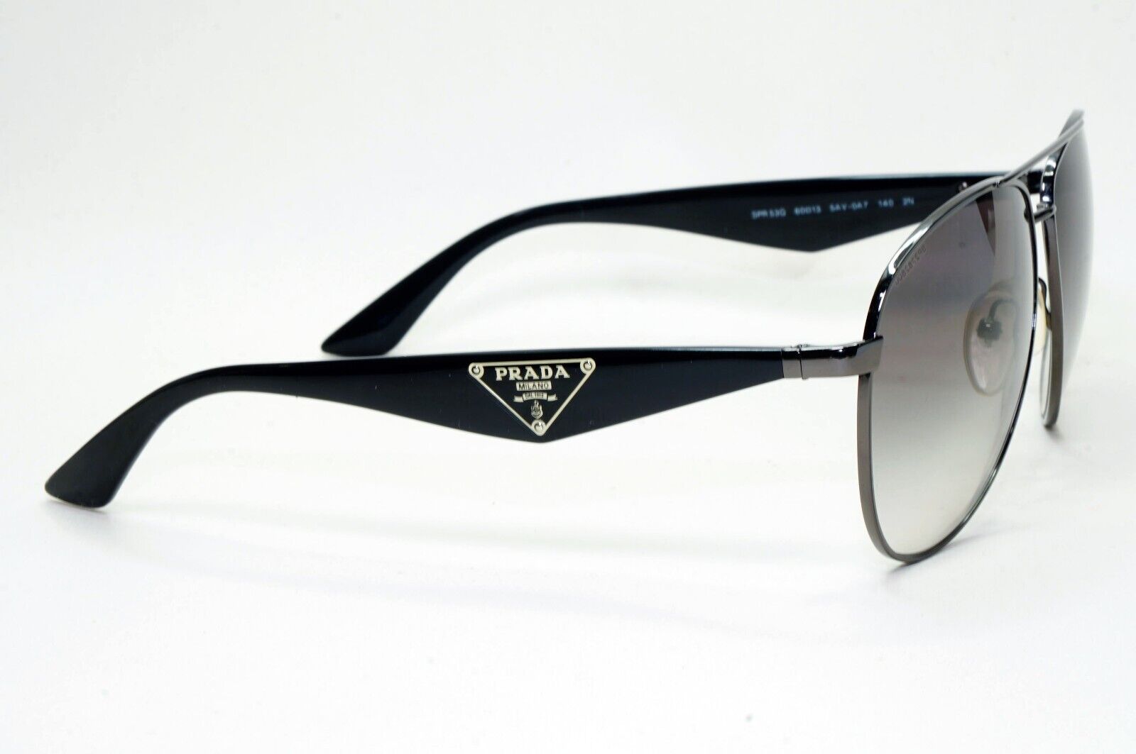 Prada Sunglasses Triangle Logo Pilot Black Grey PR53QS SPR 53Q 5AV-0A7 281024