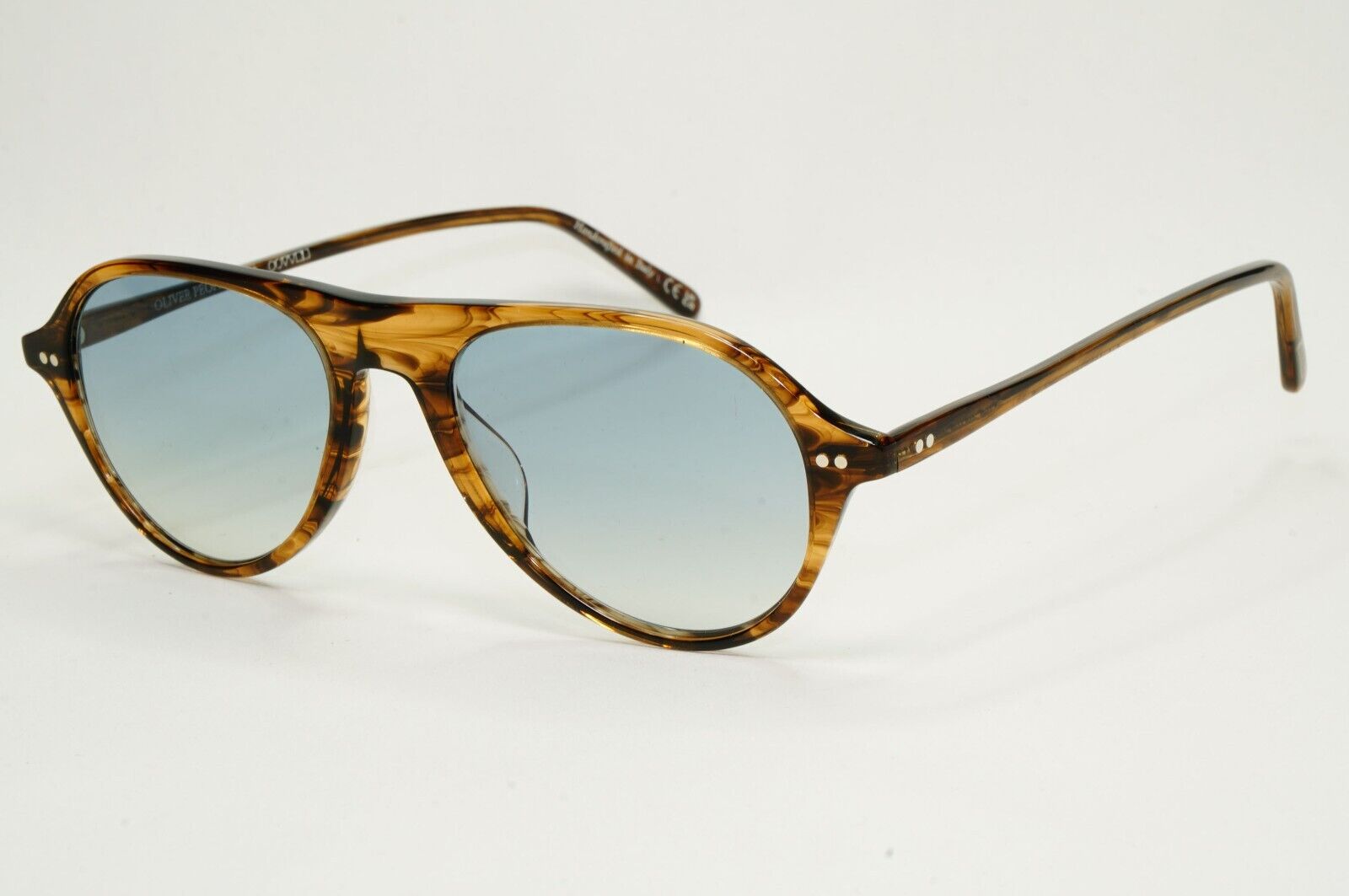 Oliver Peoples Sunglasses Emet Brown Sepia Blue Teal Pilot OV 5406U 1689 53mm