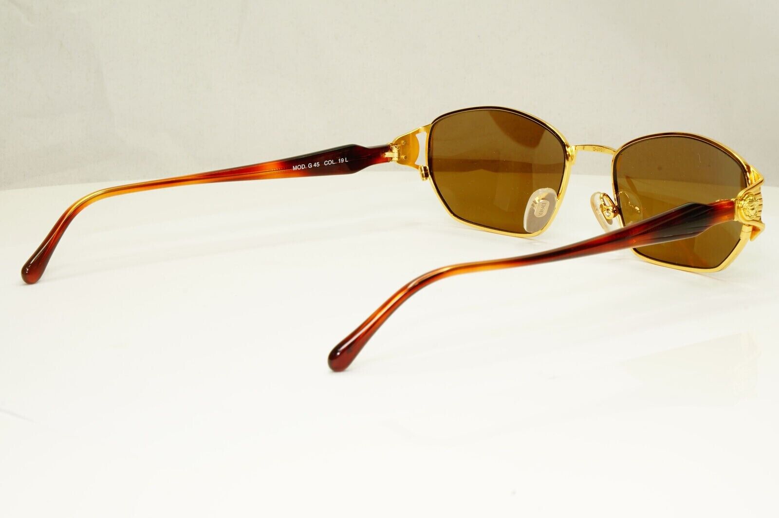 Gianni Versace 1995 Vintage Gold Medusa Havana Brown Sunglasses MOD G45 COL 19L