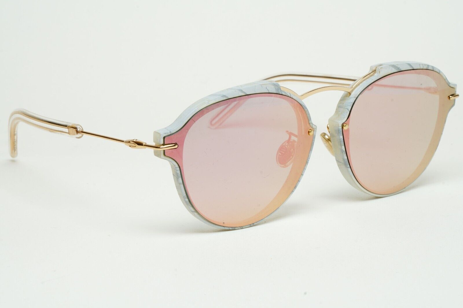 Dior Sunglasses Gold Grey Pale Pink Mirror Eclat GB70J 60mm 120125