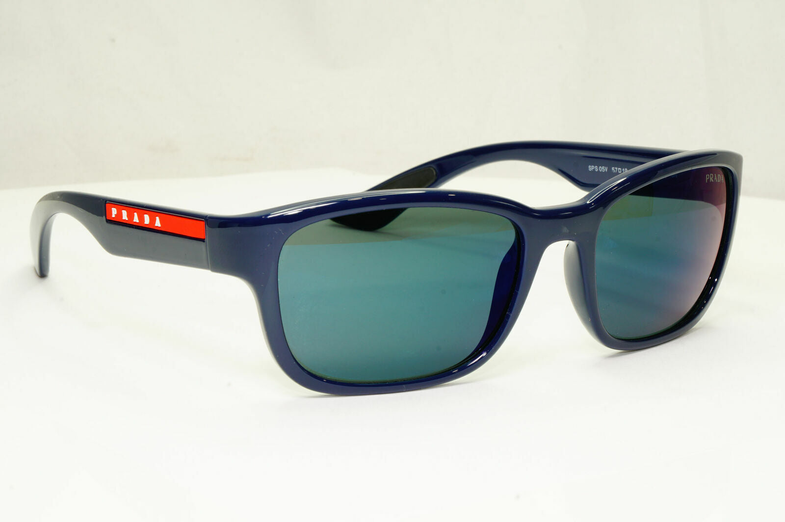 Prada Sunglasses Blue Mens Designer Square SPS 05V MAB-387 Red Stripe Sport