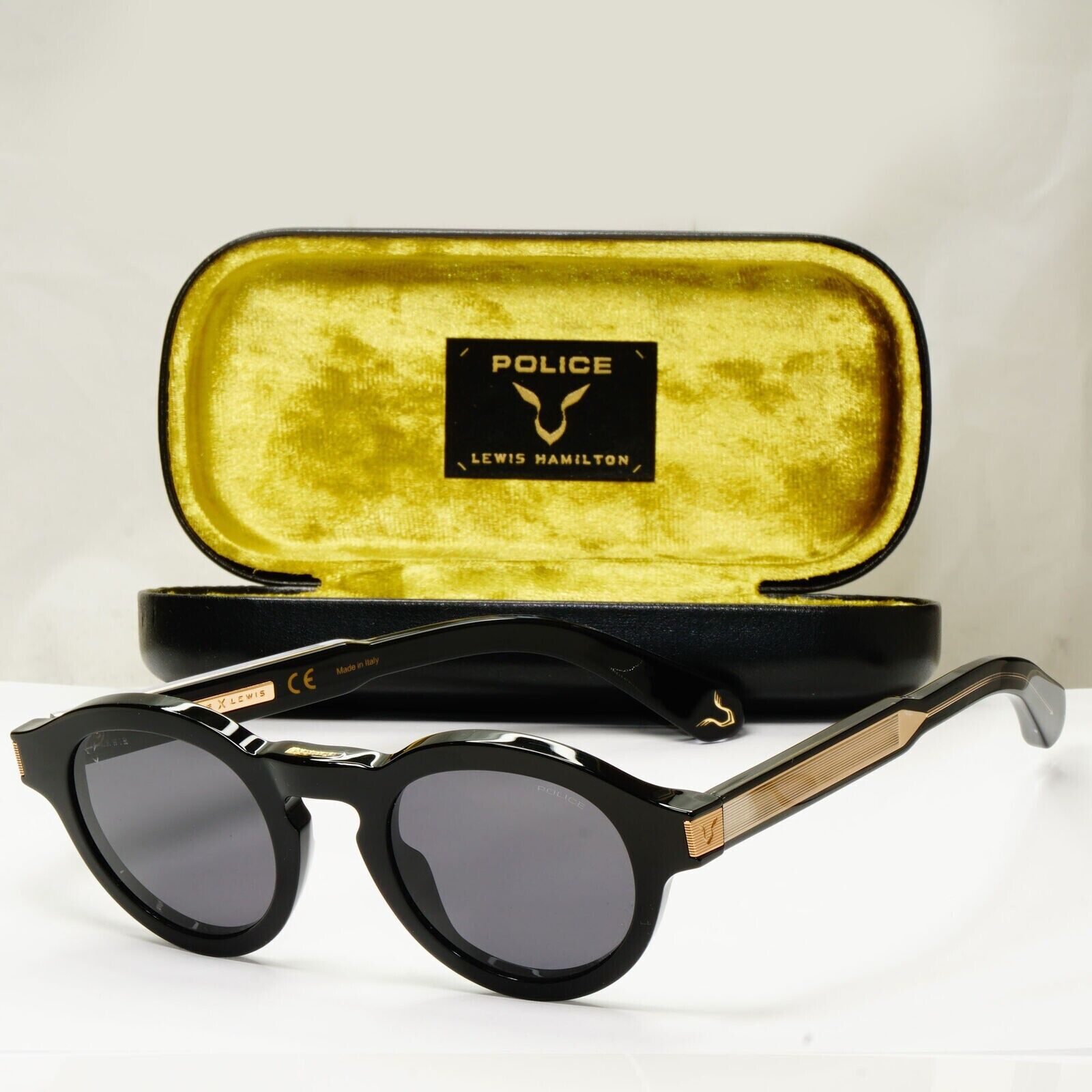 Police x Lewis Hamilton F1 Sunglasses Black Gold SPL B33 0700 LEWIS 17 [a] 38958