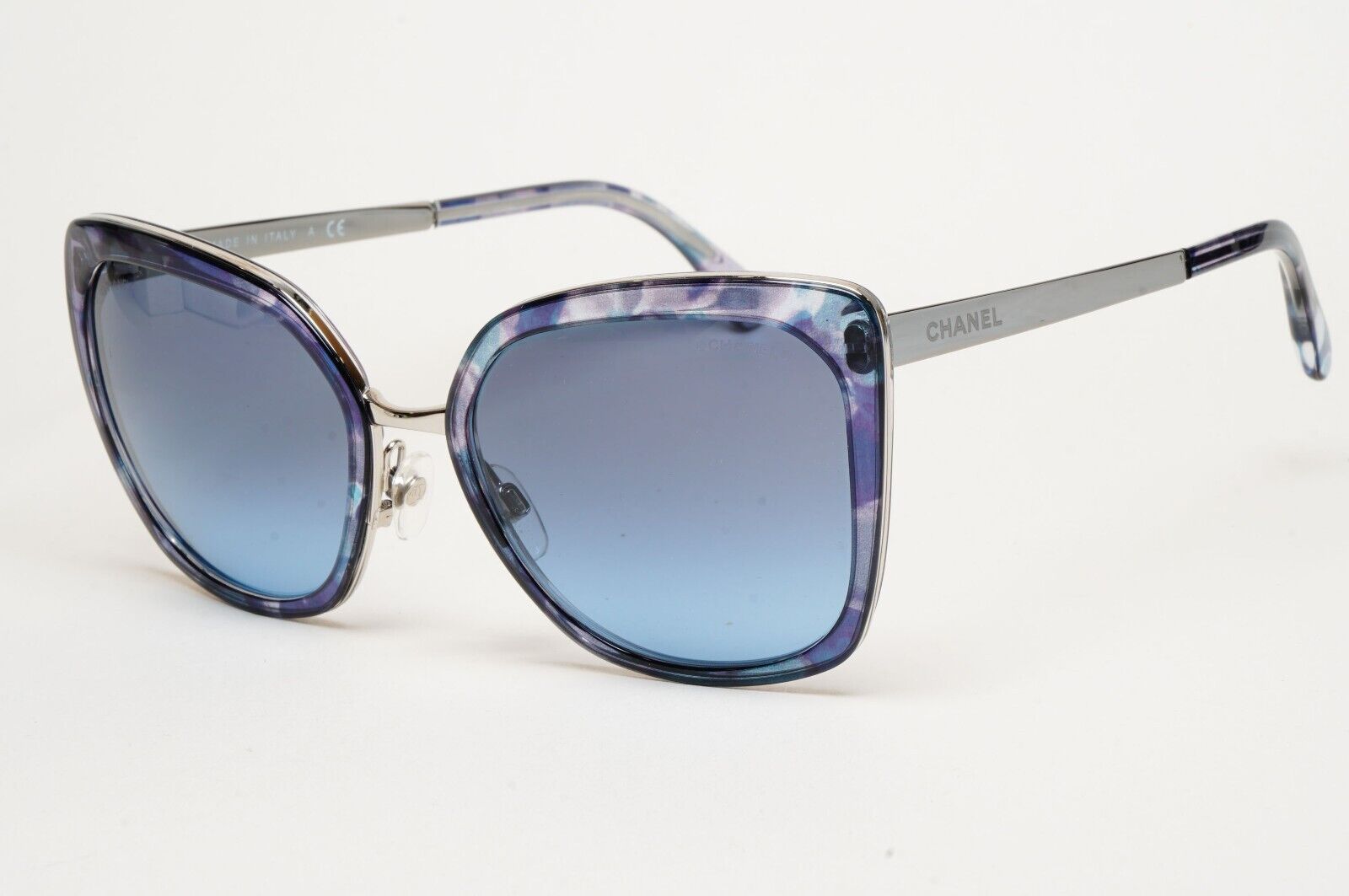 Chanel Sunglasses Blue Gradient Square Silver Metal 4209 c.465/S2 57mm 100125
