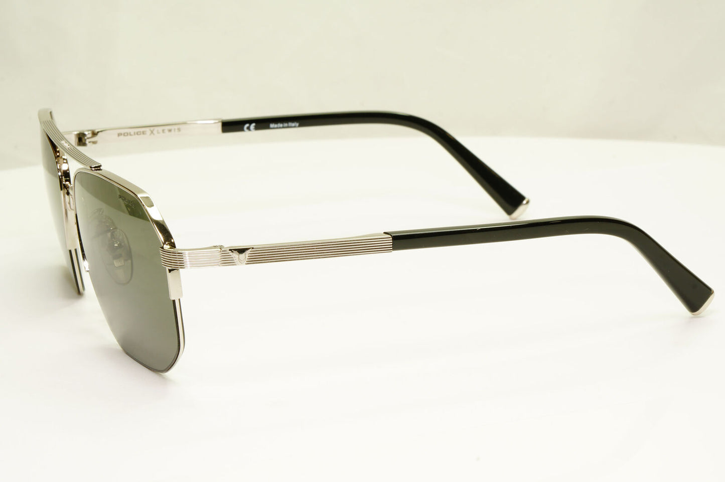 Police Lewis Hamilton F1 Sunglasses Silver Black Green Pilot 04 SPL A25 COL 0579