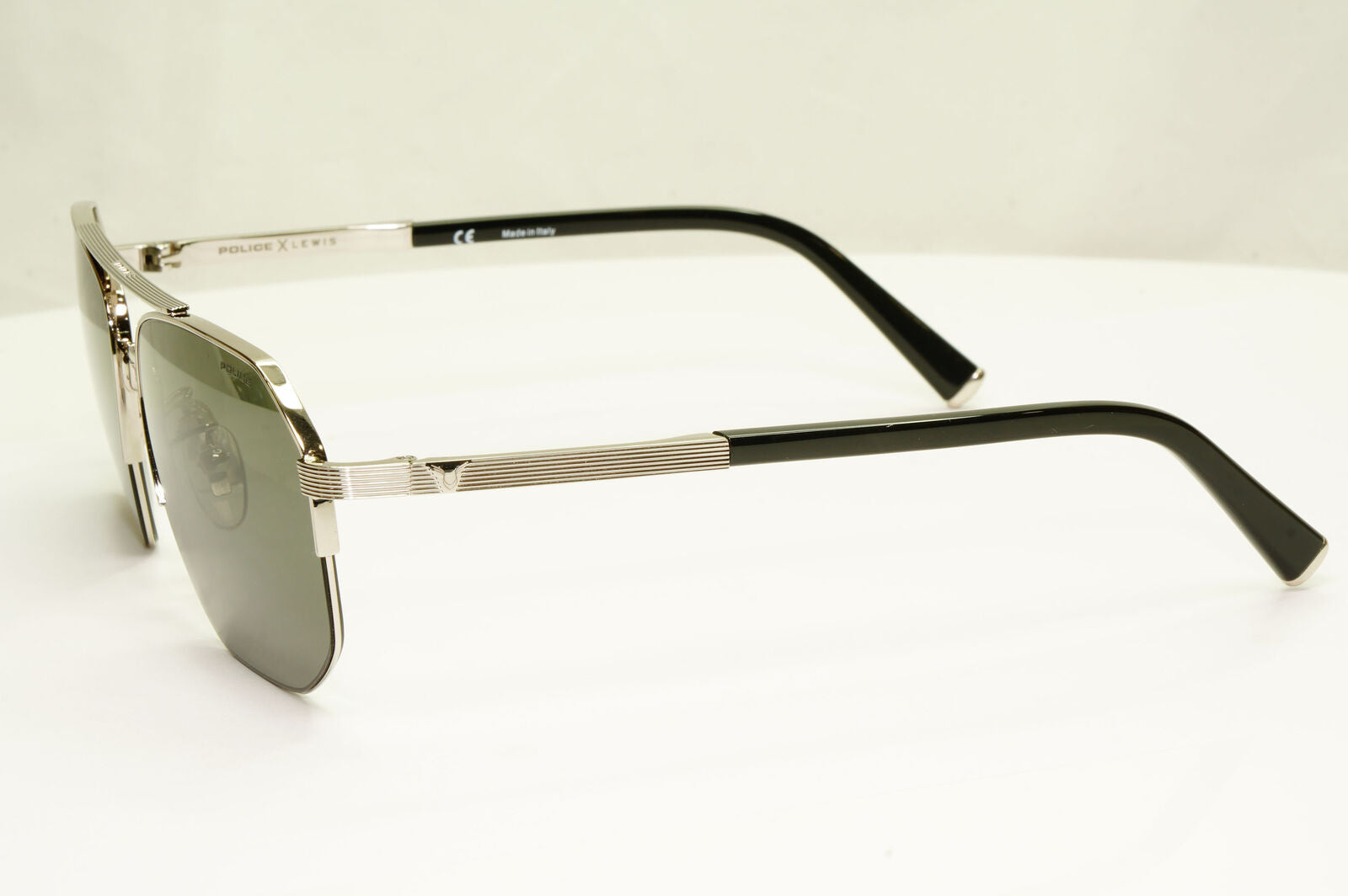 Police Lewis Hamilton F1 Sunglasses Silver Black Green Pilot 04 SPL A25 COL 0579