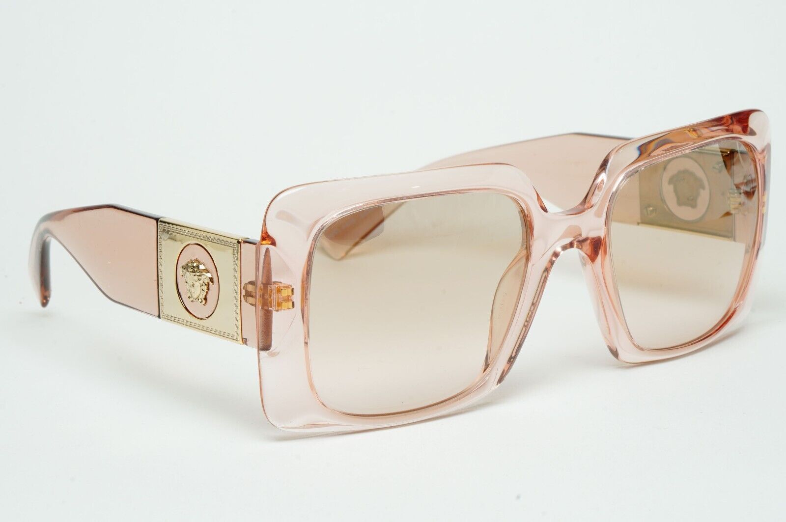 Versace Sunglasses Gold Transparent Pink Medusa Square MOD VE 4405 5339/4E 54mm