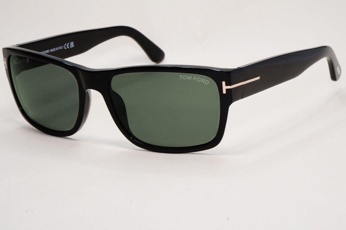 Tom Ford Sunglasses Mason Black Glossy Green Square FT0445 TF 445 01N 58mm