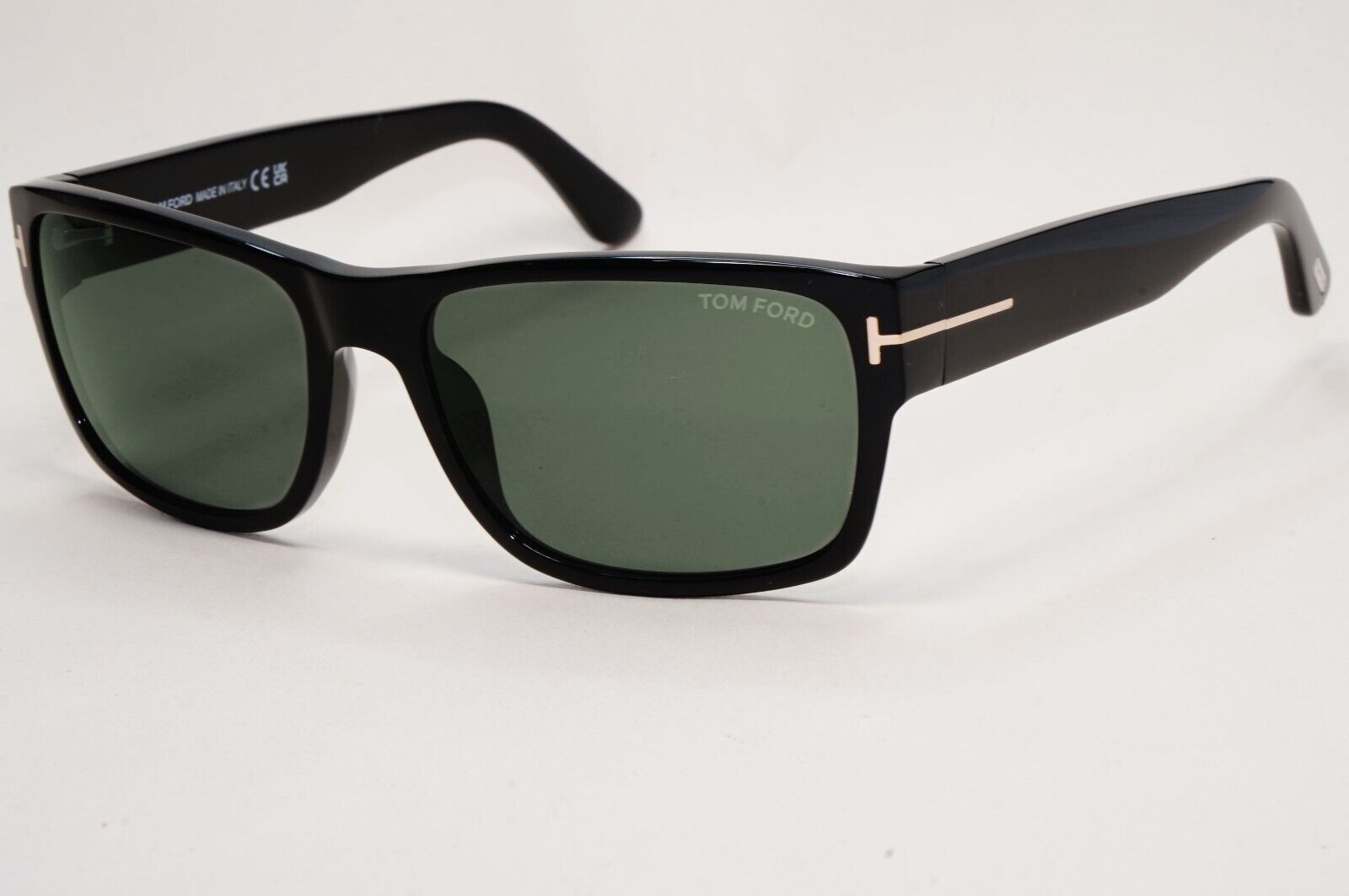 Tom Ford Sunglasses Mason Black Glossy Green Square FT0445 TF 445 01N 58mm
