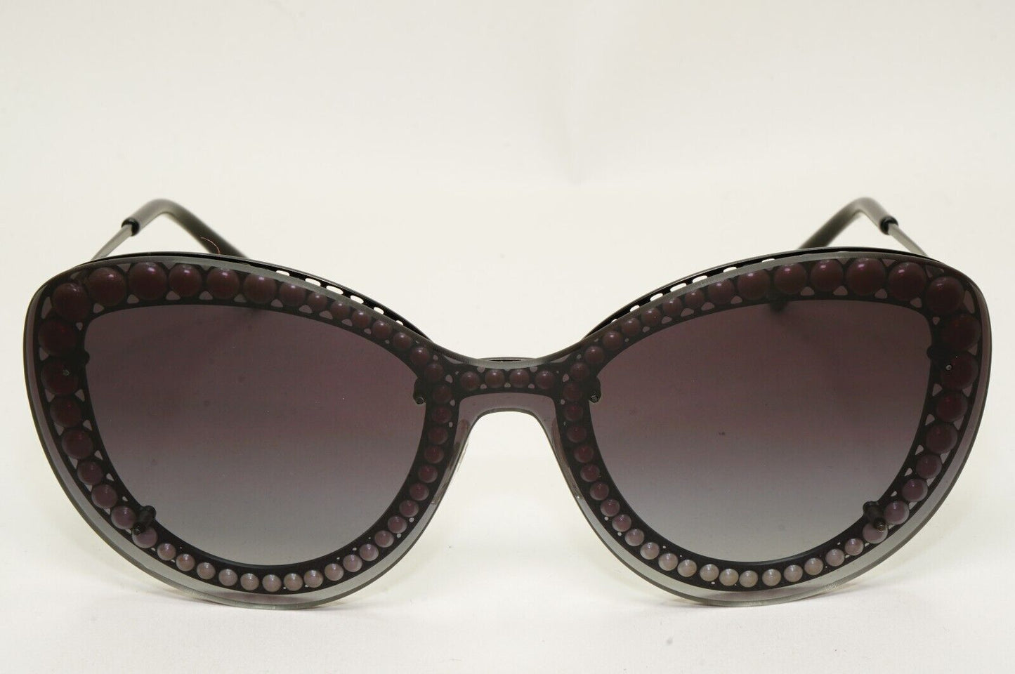 Chanel Sunglasses Pearl Black Grey Gradient Smoke Shield Visor 4236-H c.101/S6
