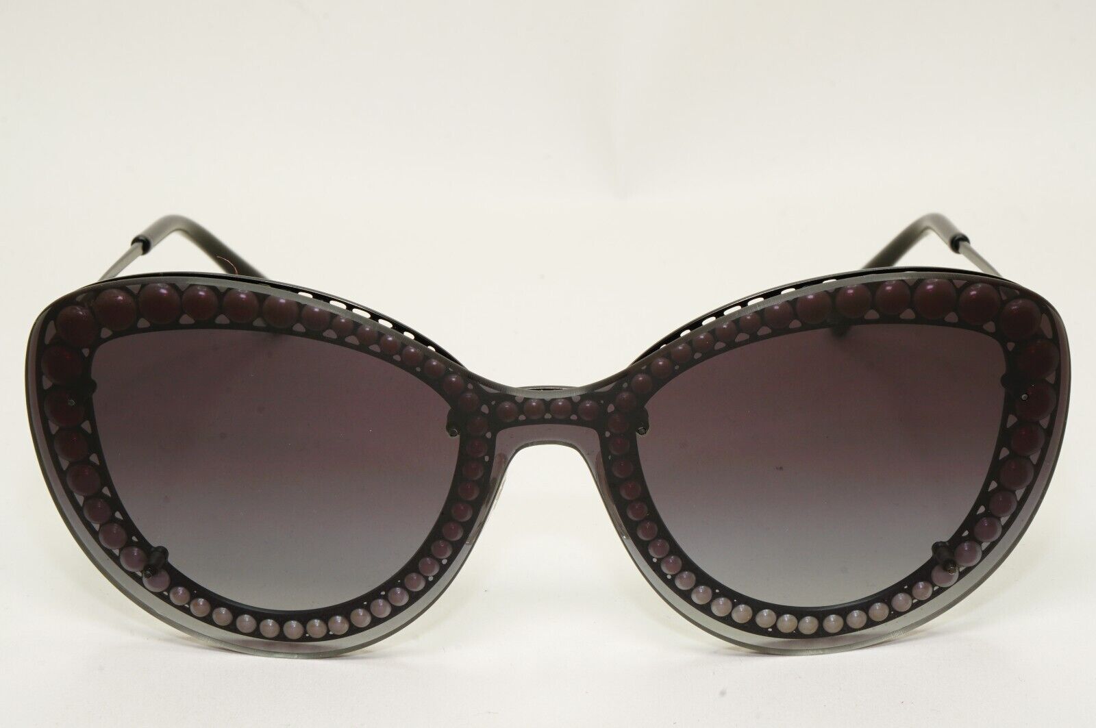 Chanel Sunglasses Pearl Black Grey Gradient Smoke Shield Visor 4236-H c.101/S6