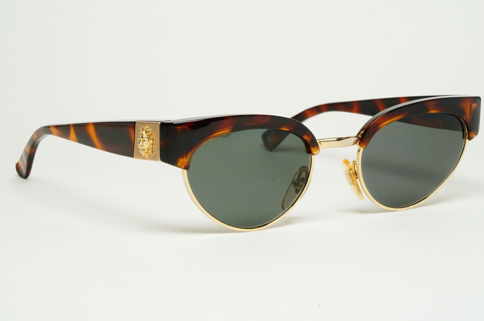 Versus Sunglasses 1996 by Gianni Versace Vintage Brown Gold Lion MOD E22 COL 649