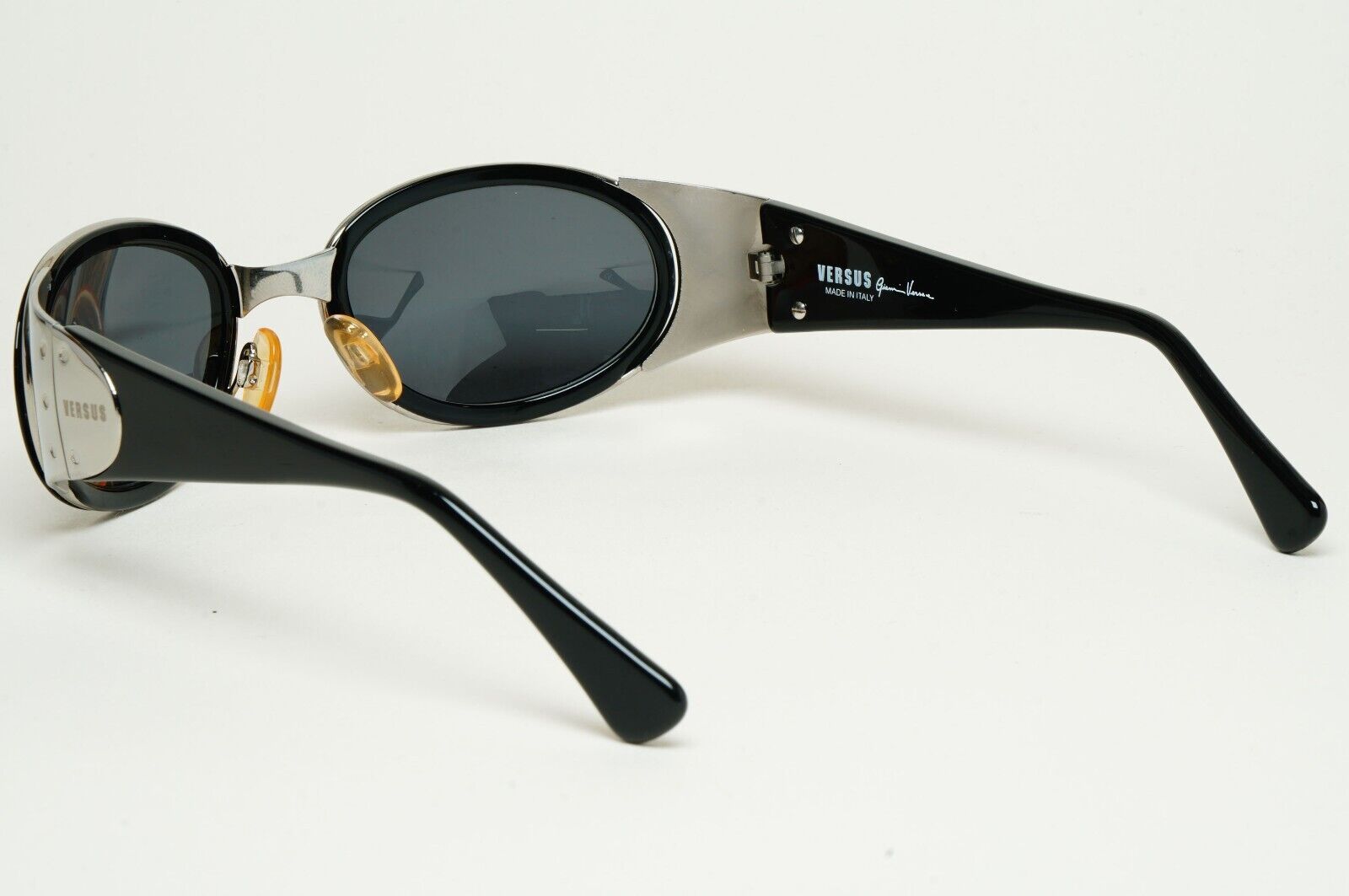 Versus Sunglasses 1996 by Gianni Versace Vintage Black Silver MOD R50 COL 76M
