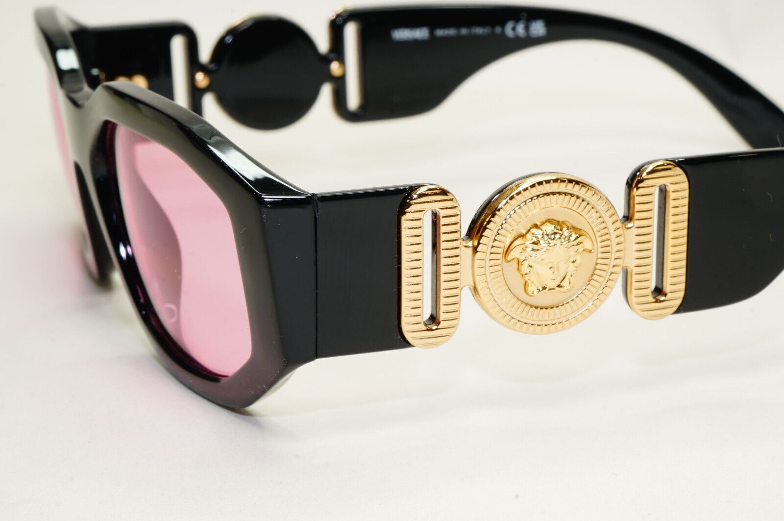 Versace Sunglasses Black Gold Pink Gold Medusa Biggie MOD VE 4361 GB1/84 53mm