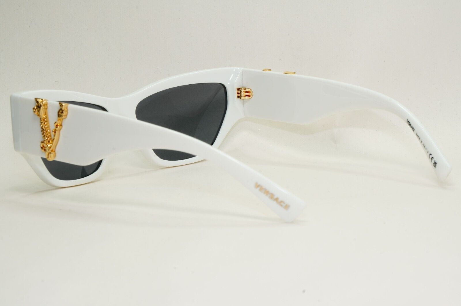 Versace Sunglasses White Gold V Black Square MOD VE 4383 5327/87 56mm