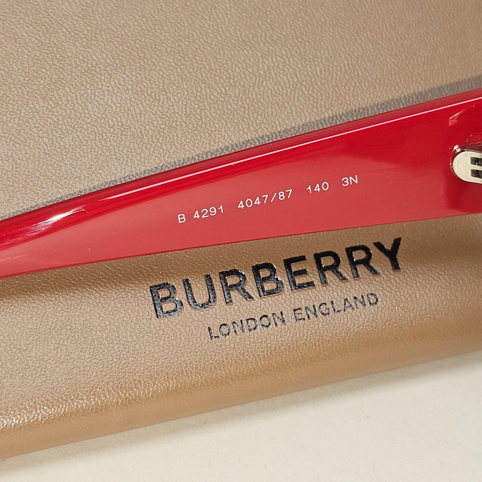 Burberry Sunglasses Red Black Beige Shield Visor Square Unisex BE 4291