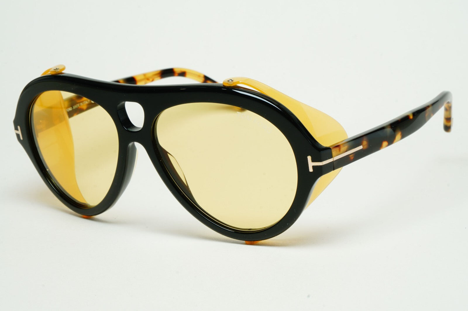 Tom Ford Sunglasses Neughman Black Brown Yellow Side Shields FT0882 TF 882 01E