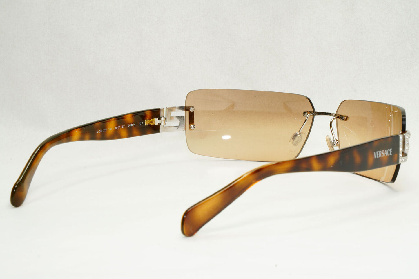 Versace Sunglasses 2004 Vintage Rimless Brown Mirrored MOD 2017-B 1000/8Z 210124