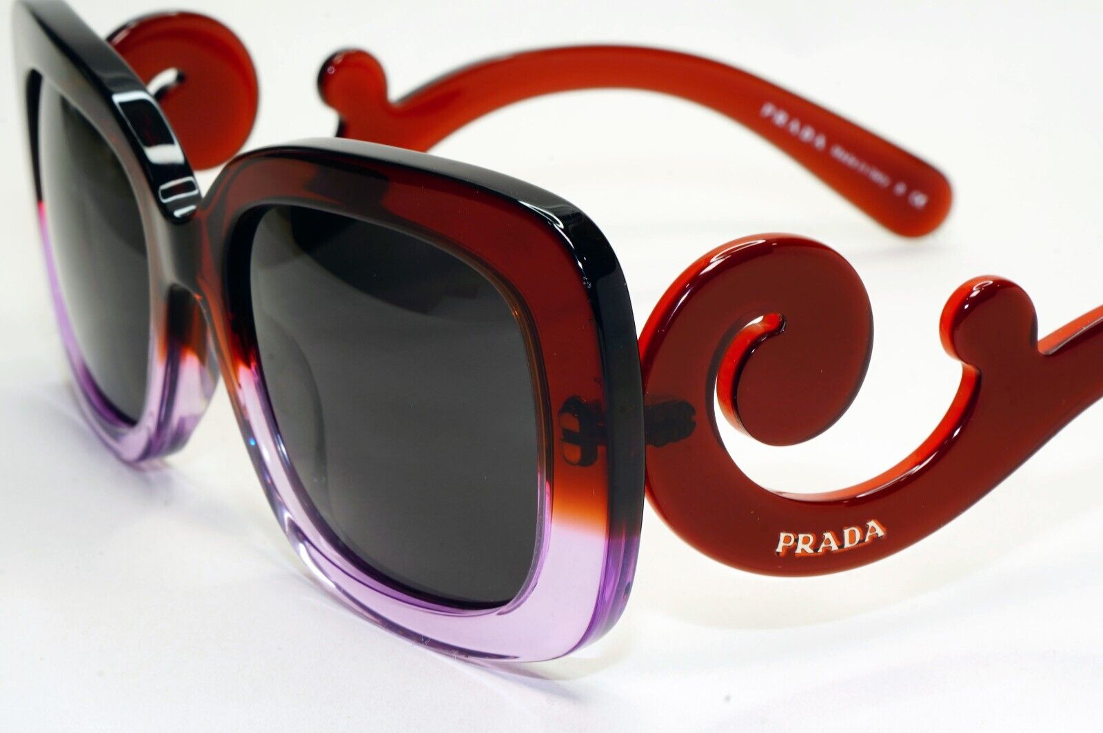 Prada Sunglasses Swirl Baroque Square Brown Black PR27OS SPR 27O OAY-6P1 120824