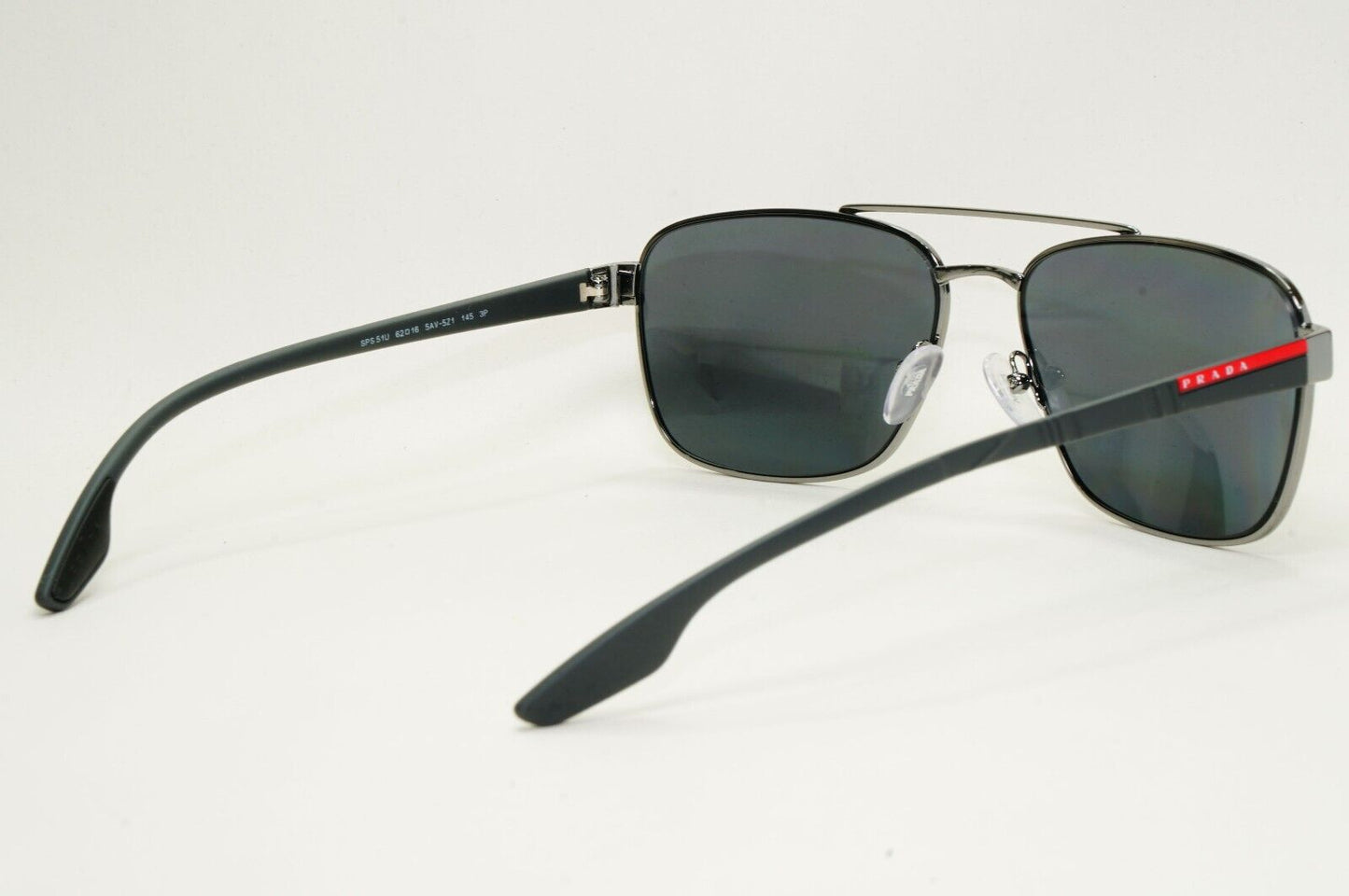 Prada Sunglasses Polarised Gunmetal Black Grey Navigator PR51US SPR 51U 5AV-5Z1