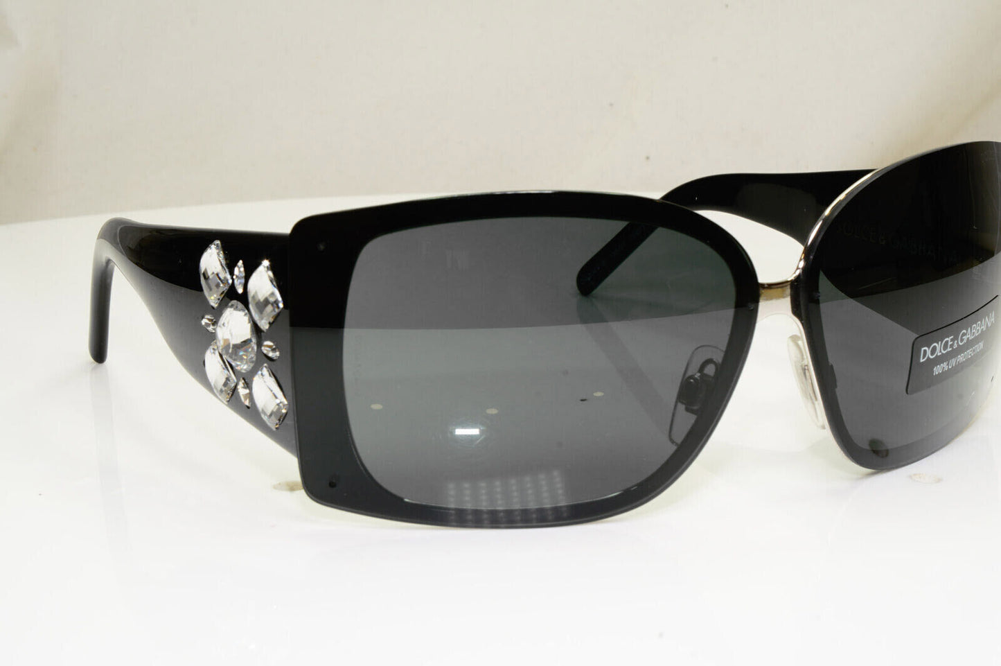 Authentic DOLCE & GABBANA Womens Vintage Sunglasses CRYSTAL DG 2044 130/87 29344