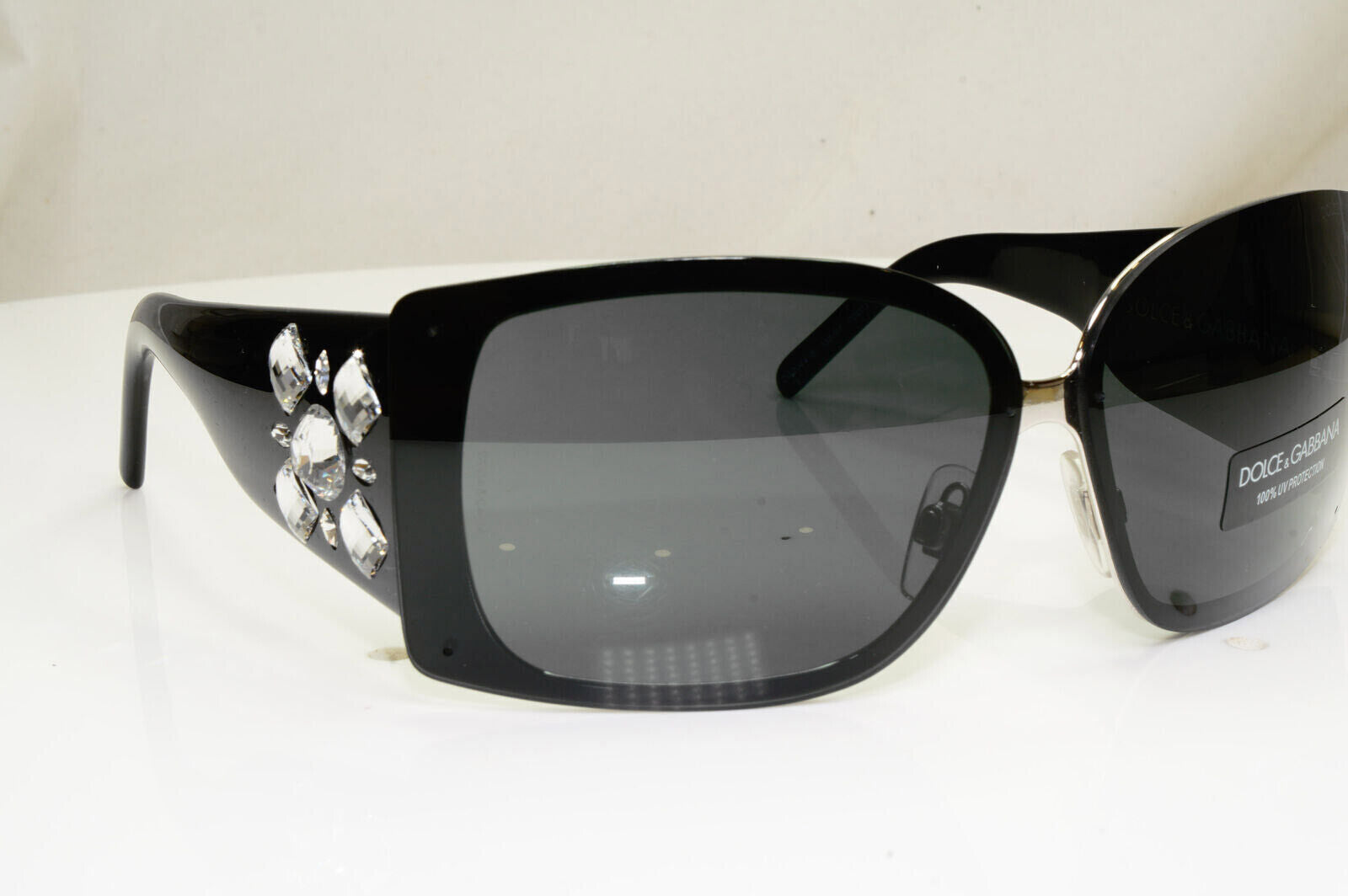 Authentic DOLCE & GABBANA Womens Vintage Sunglasses CRYSTAL DG 2044 130/87 29344