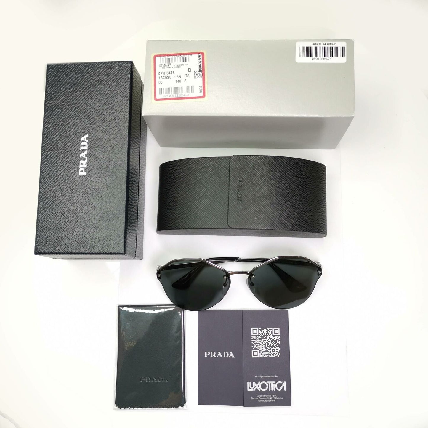 Authentic Prada Womens Cinema Collection Sunglasses Black Silver SPR 64T 1BC-5S0
