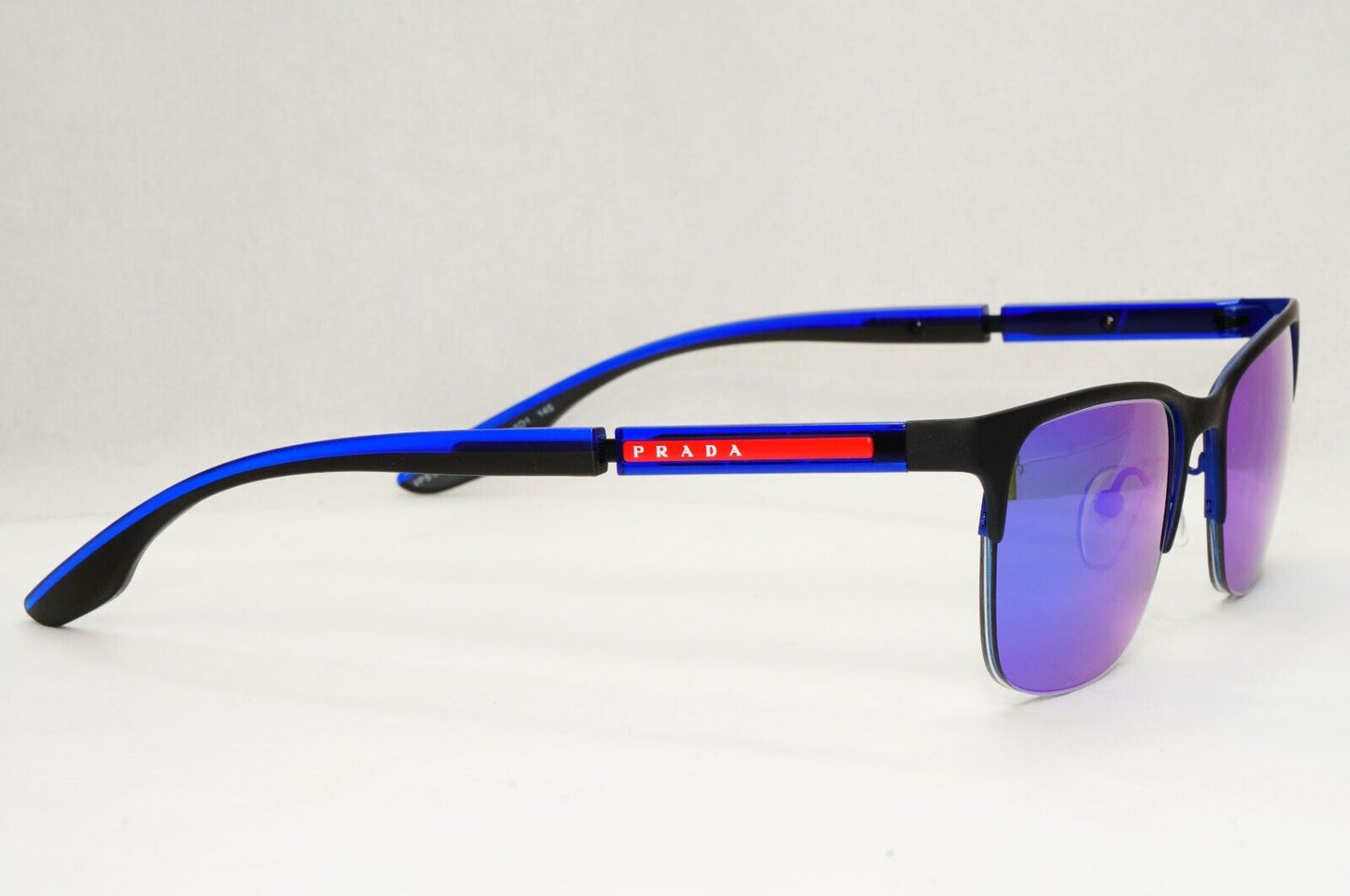 Prada Sunglasses Polarized Blue Mirror Black PS55OV VPS 55O 16C-1O1 52mm [a]