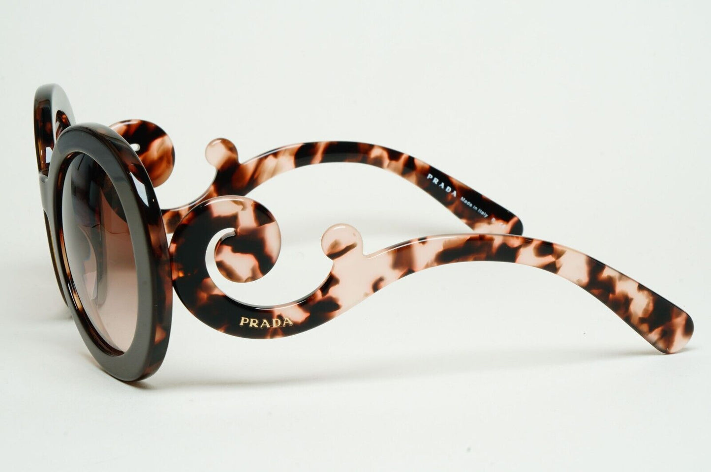 Prada Sunglasses Baroque Swirl Round Brown Marble PR27NS SPR 27N ROL-0A6 070125