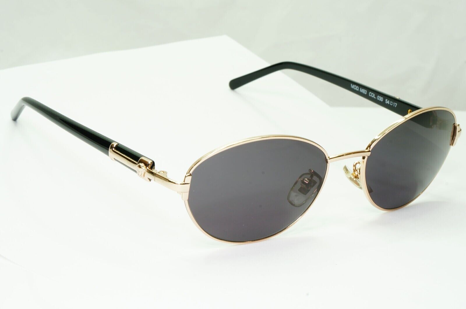 Gianni Versace 1995 Sunglasses Vintage Gold Black Metal Oval MOD M83 COL 030 B