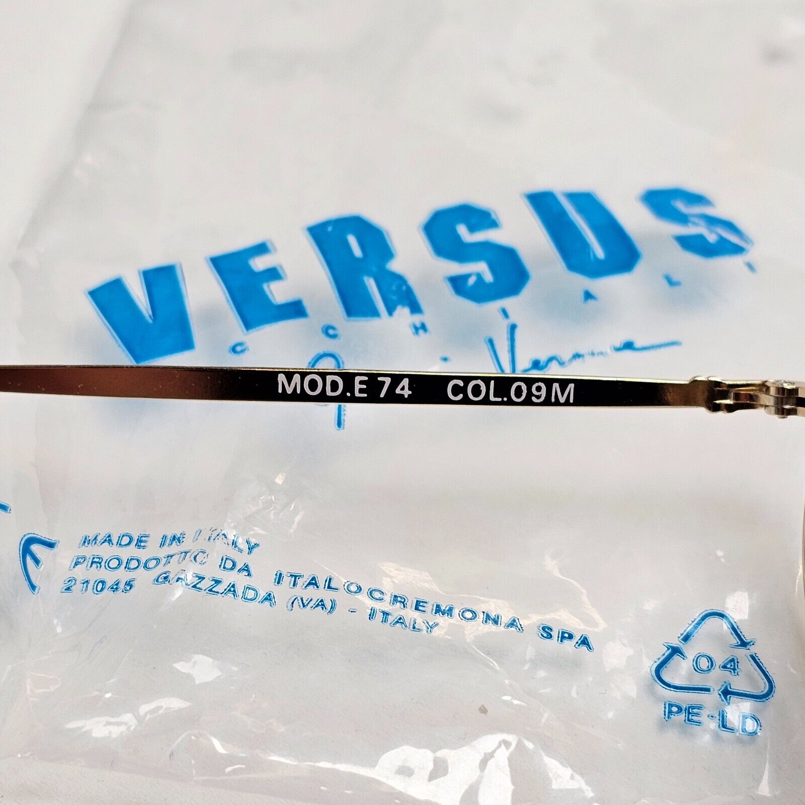 Versus Sunglasses 1996 by Gianni Versace Vintage Round Gold Grey MOD E74 COL 09M