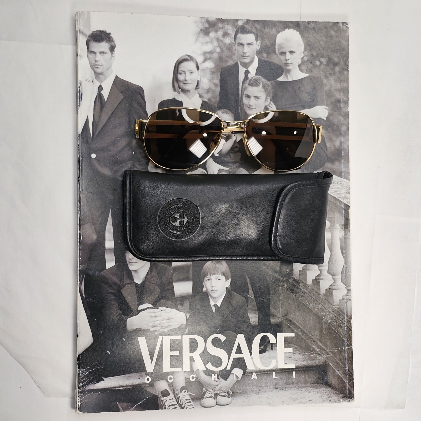 Gianni Versace Sunglasses 1996 Vintage Gold Medusa Pilot MOD S56 COL 030 060324