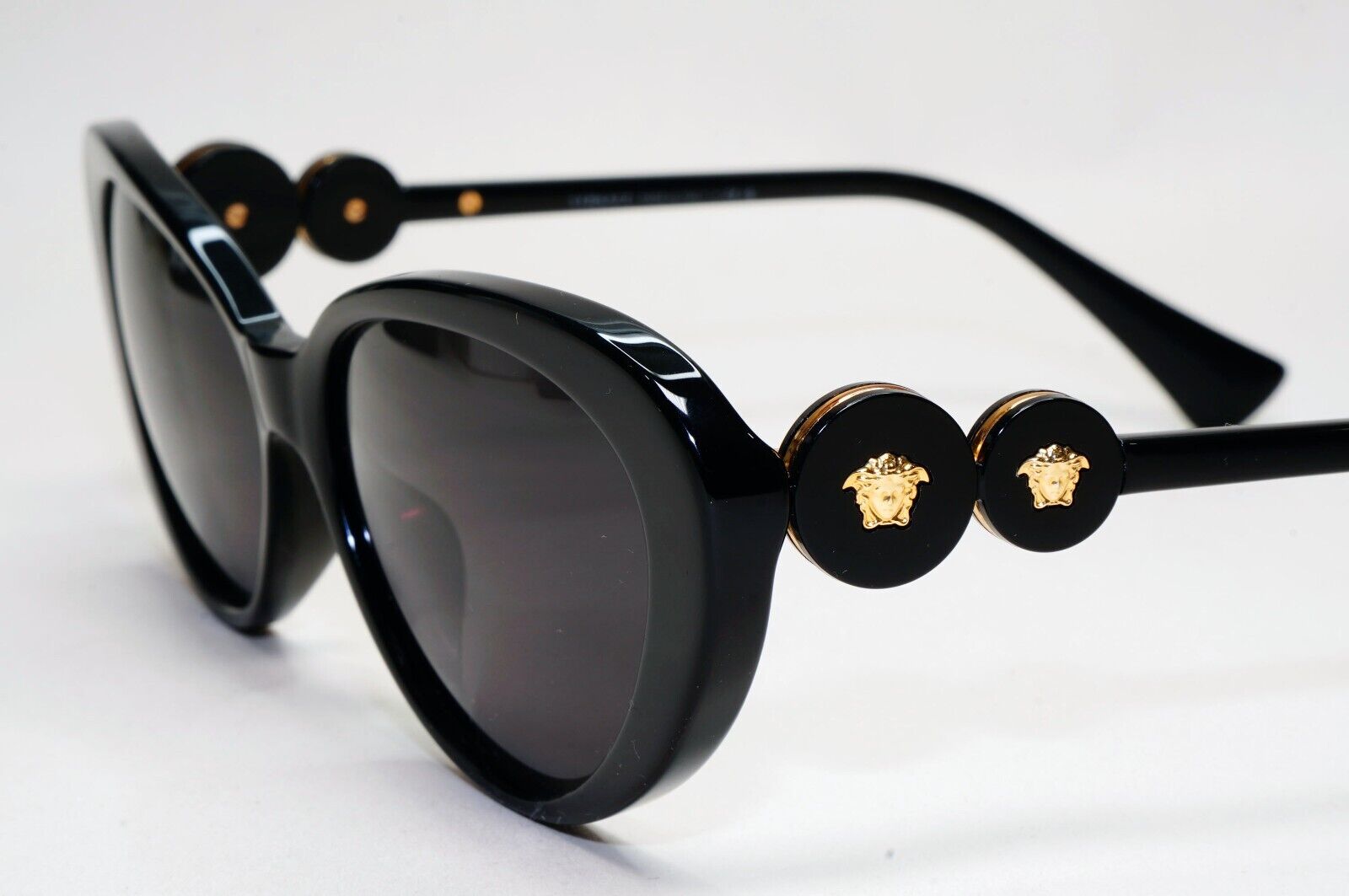 Versace Sunglasses Black Gold Medusa Cat Eye MOD VE 3331-U GB1 55mm