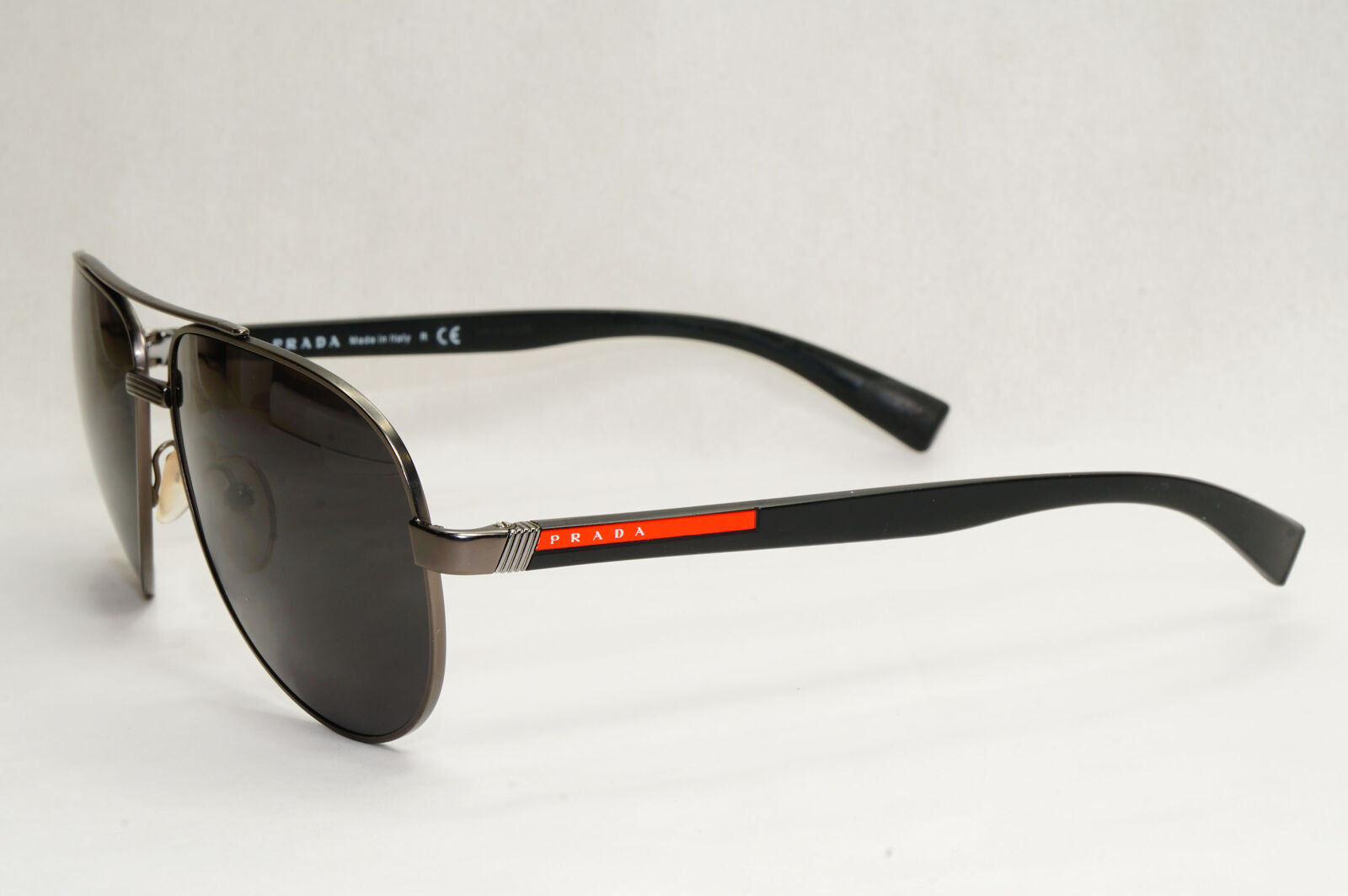 Prada Sunglasses Black Pilot Gunmetal Grey PS58US SPS 58U 7CQ-5S0 63mm 140124
