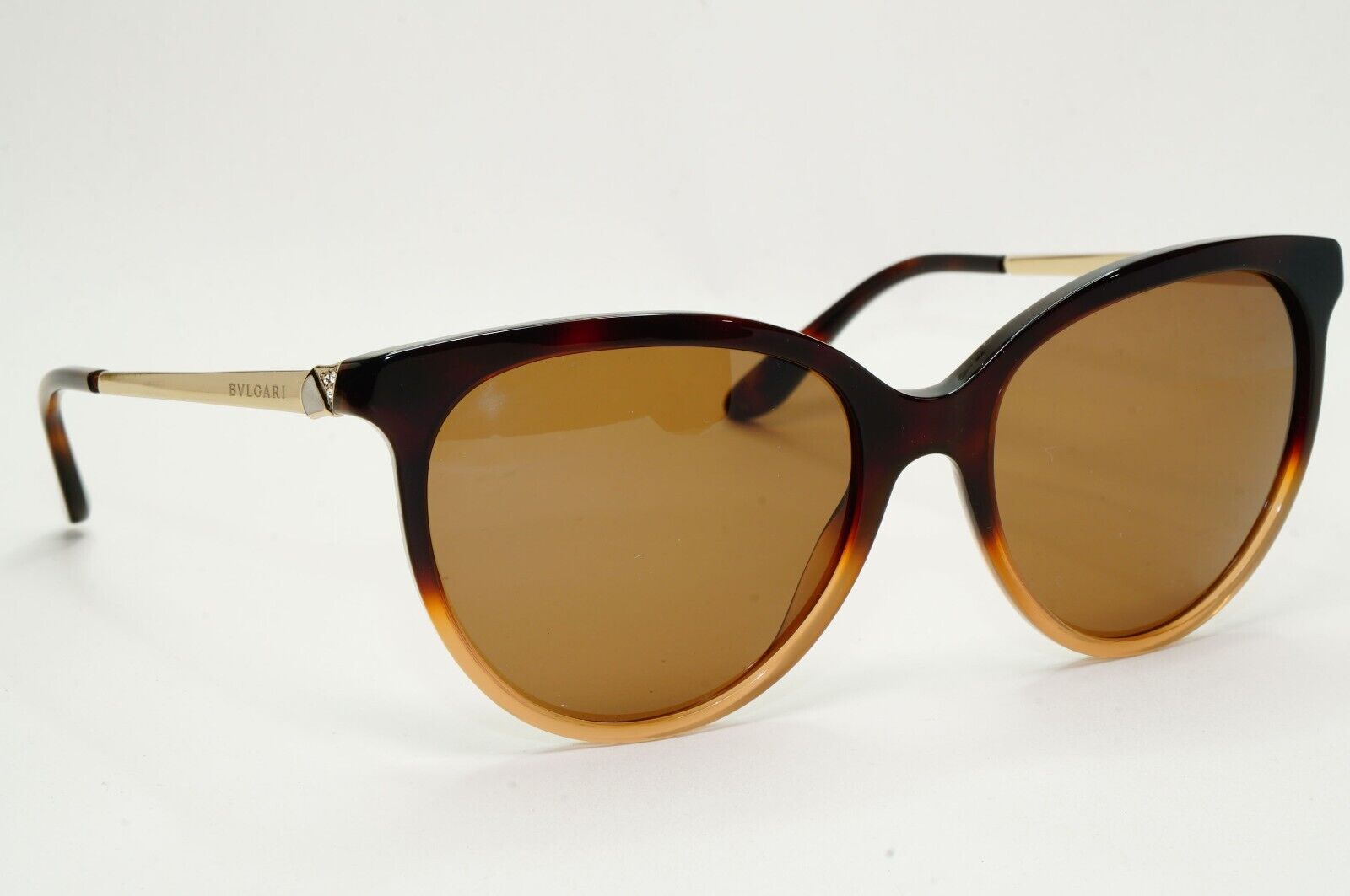 Bvlgari Sunglasses Brown Gold Diamante Square 8161-B 5362/13 56mm 120824
