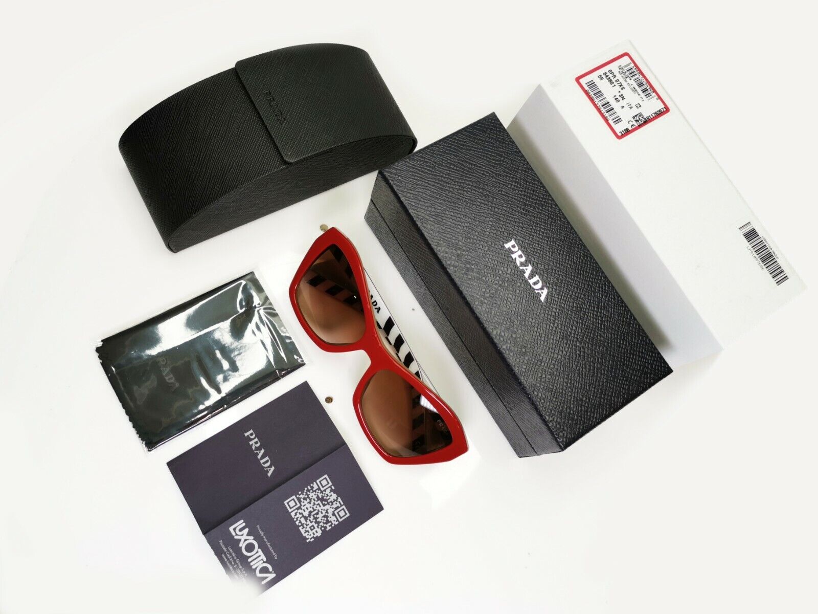 Prada Red Brown Sunglasses Ultravox Fashion Blogger Womens SPR 07X 543-6S1