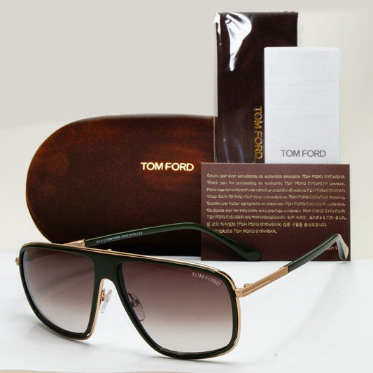 Tom Ford Sunglasses Quentin Green Gold Brown Gradient Square FT0463 TF 463 98K a