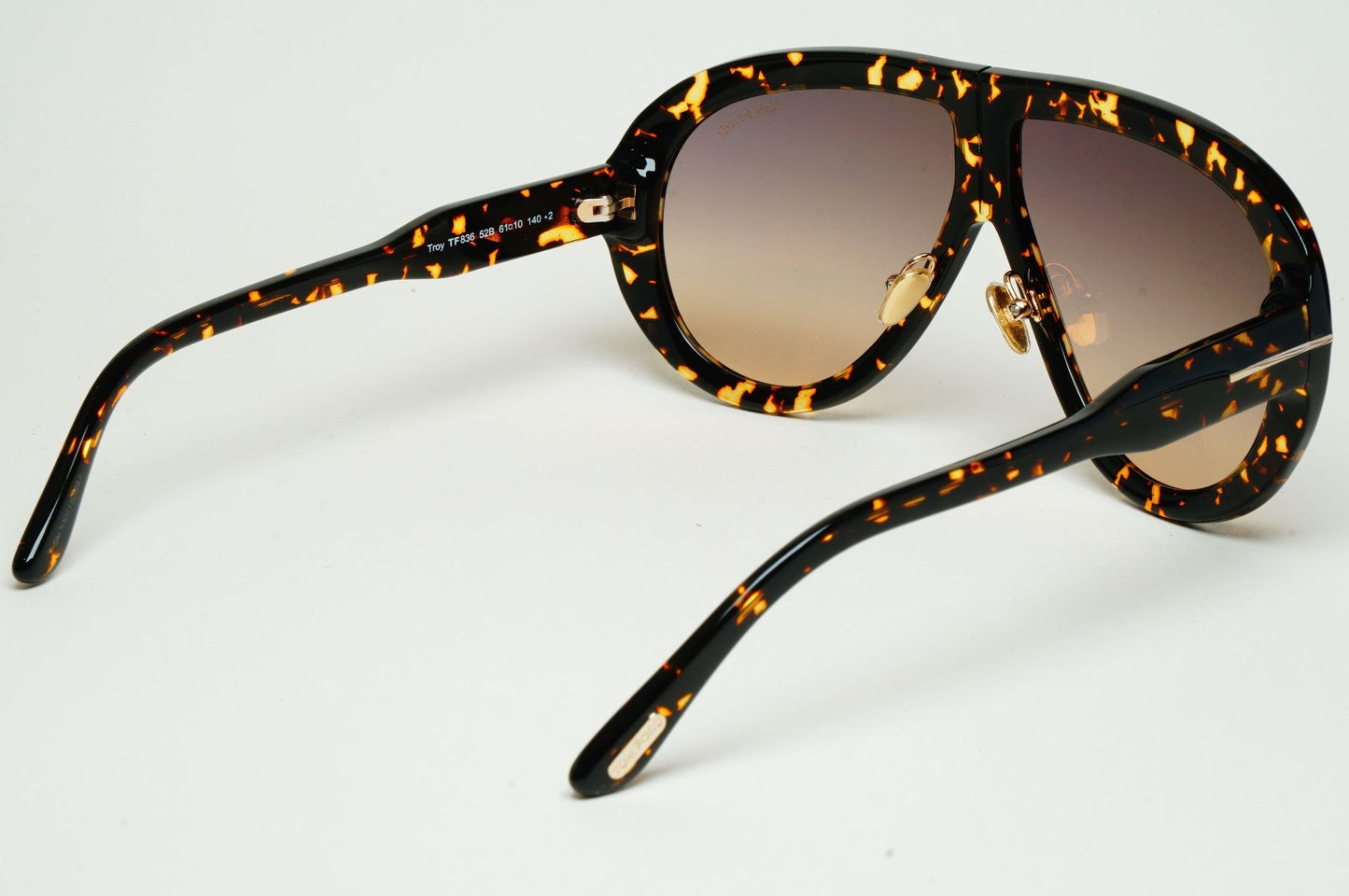 Tom Ford Sunglasses Troy Pilot Brown Tortoise Grey FT0836 TF 836 52B 61mm