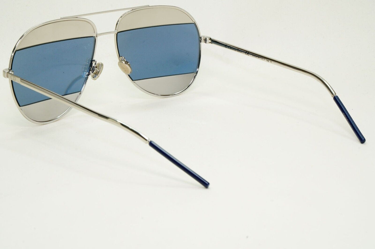Dior Sunglasses Blue Silver Palladium Metal Pilot Unisex Split 1 0103J 311024
