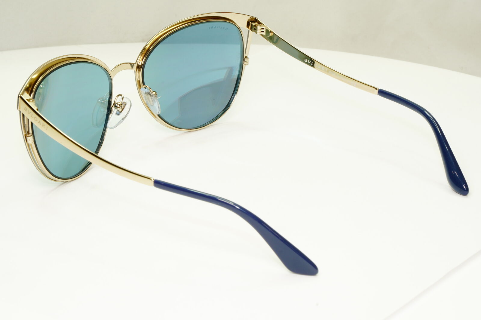 Bvlgari Mirror Gold Blue Sunglasses Square Green Scales BV 6083 2020/6J 050822