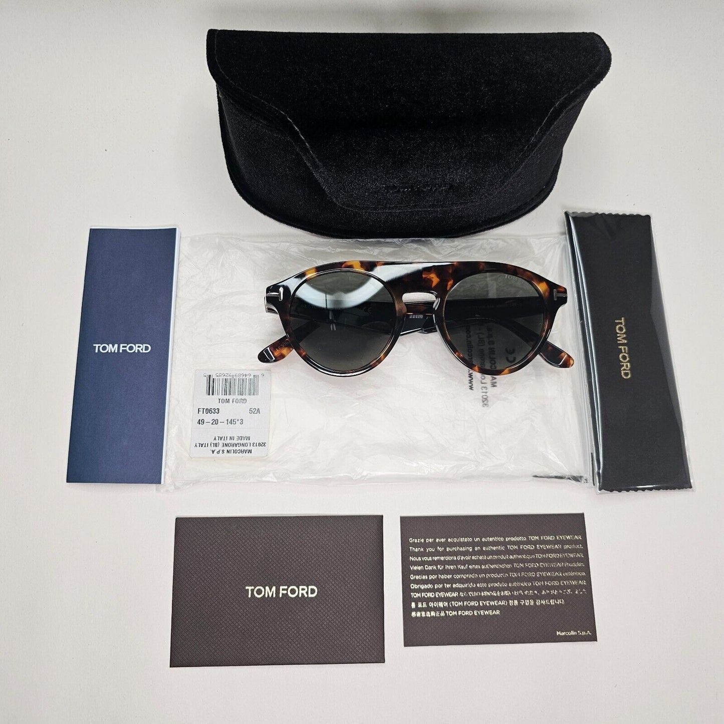Tom Ford Sunglasses Christopher-02 Brown Tortoiseshell Green FT0633 TF 633 52A