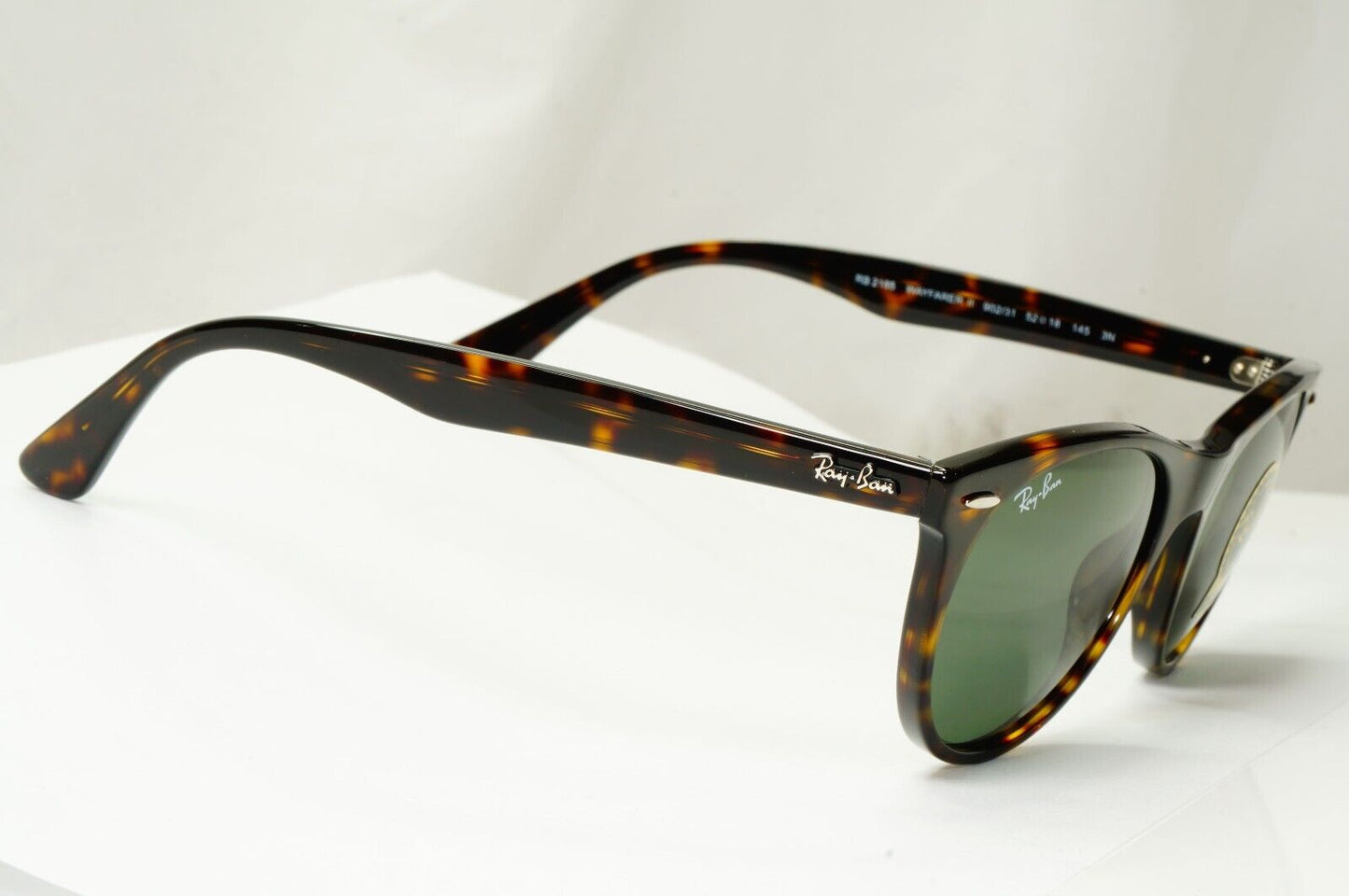 Ray-Ban Sunglasses Wayfarer II Brown Tortoiseshell G15 Green RB 2185 902/31 52mm