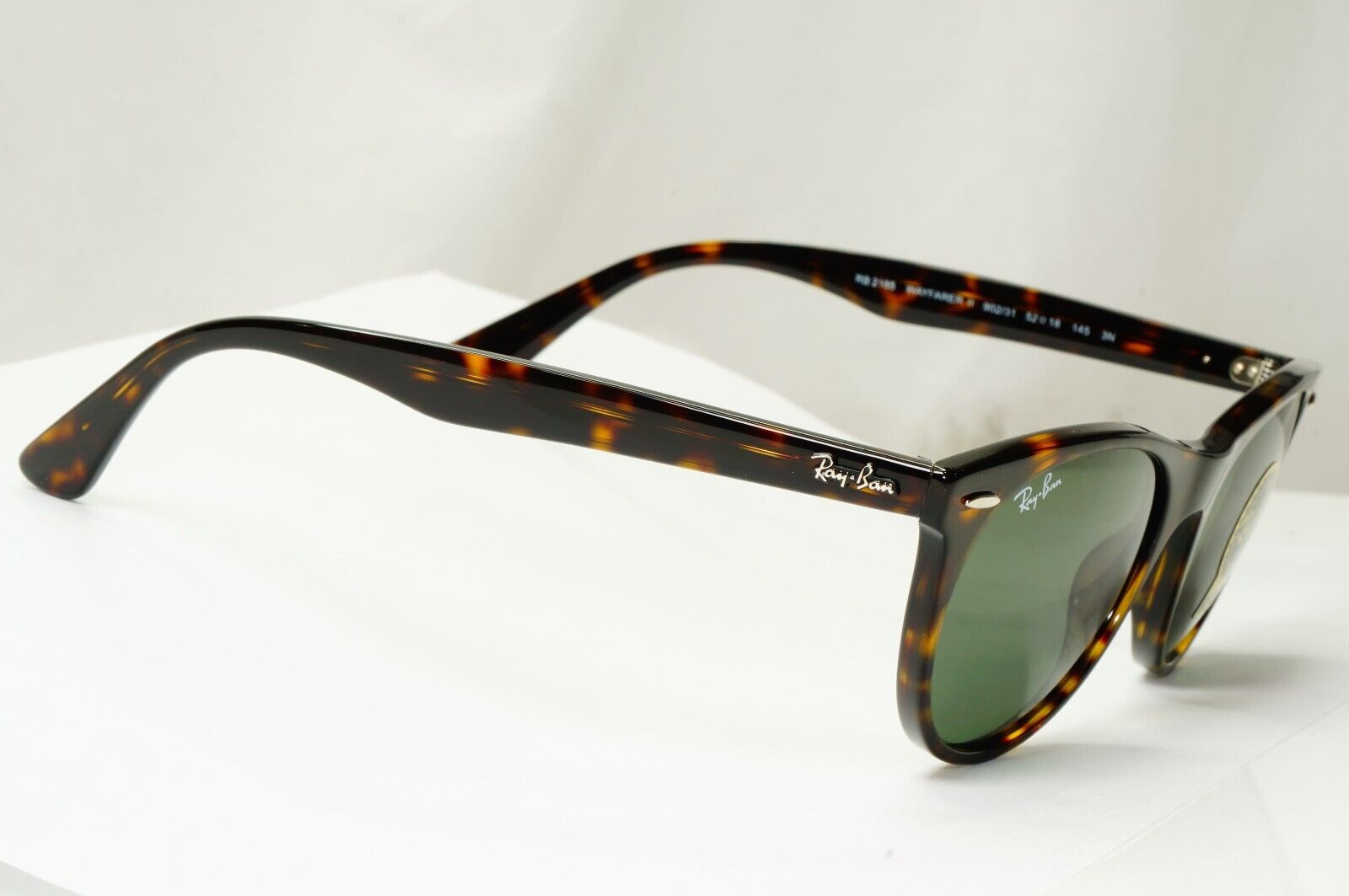 Ray-Ban Sunglasses Wayfarer II Brown Tortoiseshell G15 Green RB 2185 902/31 52mm