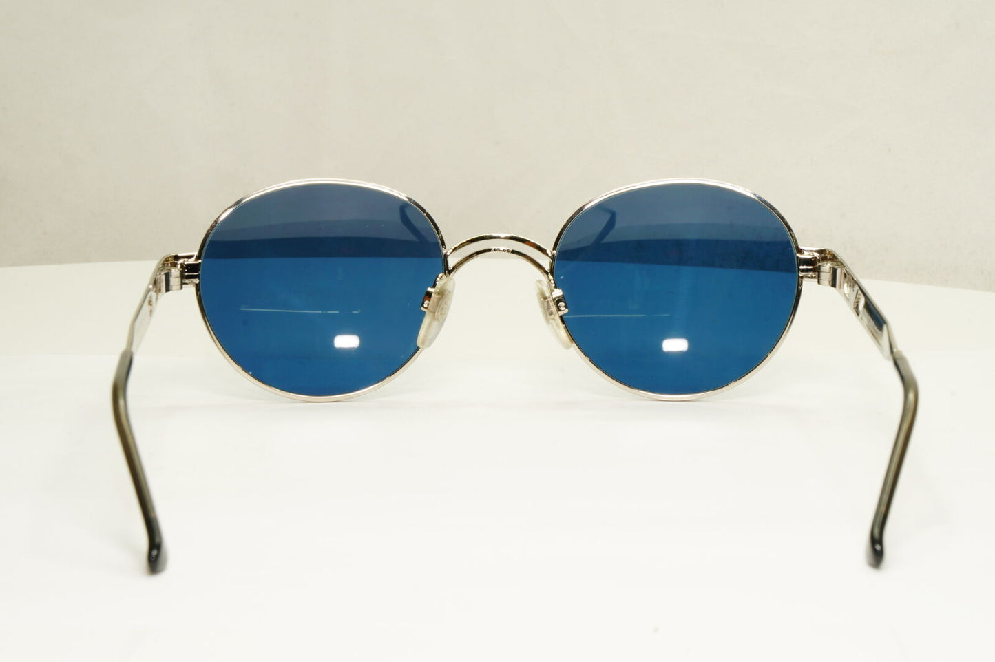 Emporio Armani Sunglasses 1997 Vintage Silver Round Blue Eagle 023-S 707/25 XL