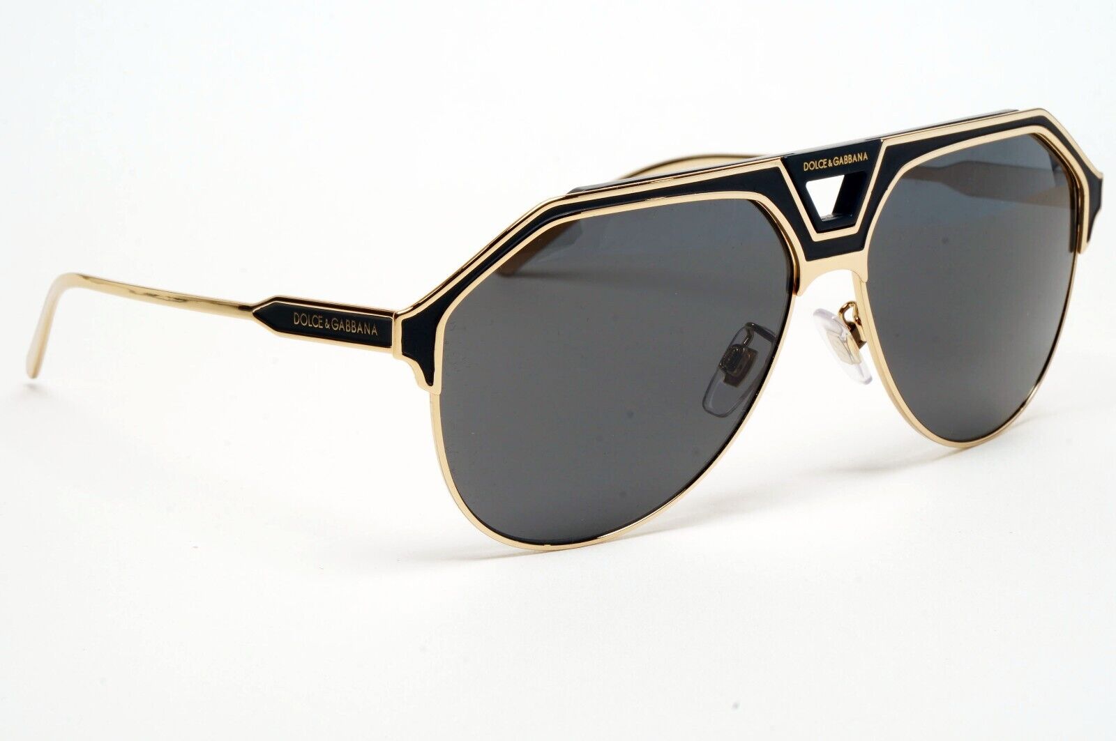 Dolce & Gabbana Sunglasses Pilot Gold Black Metal Navigator DG 2257 1334/87