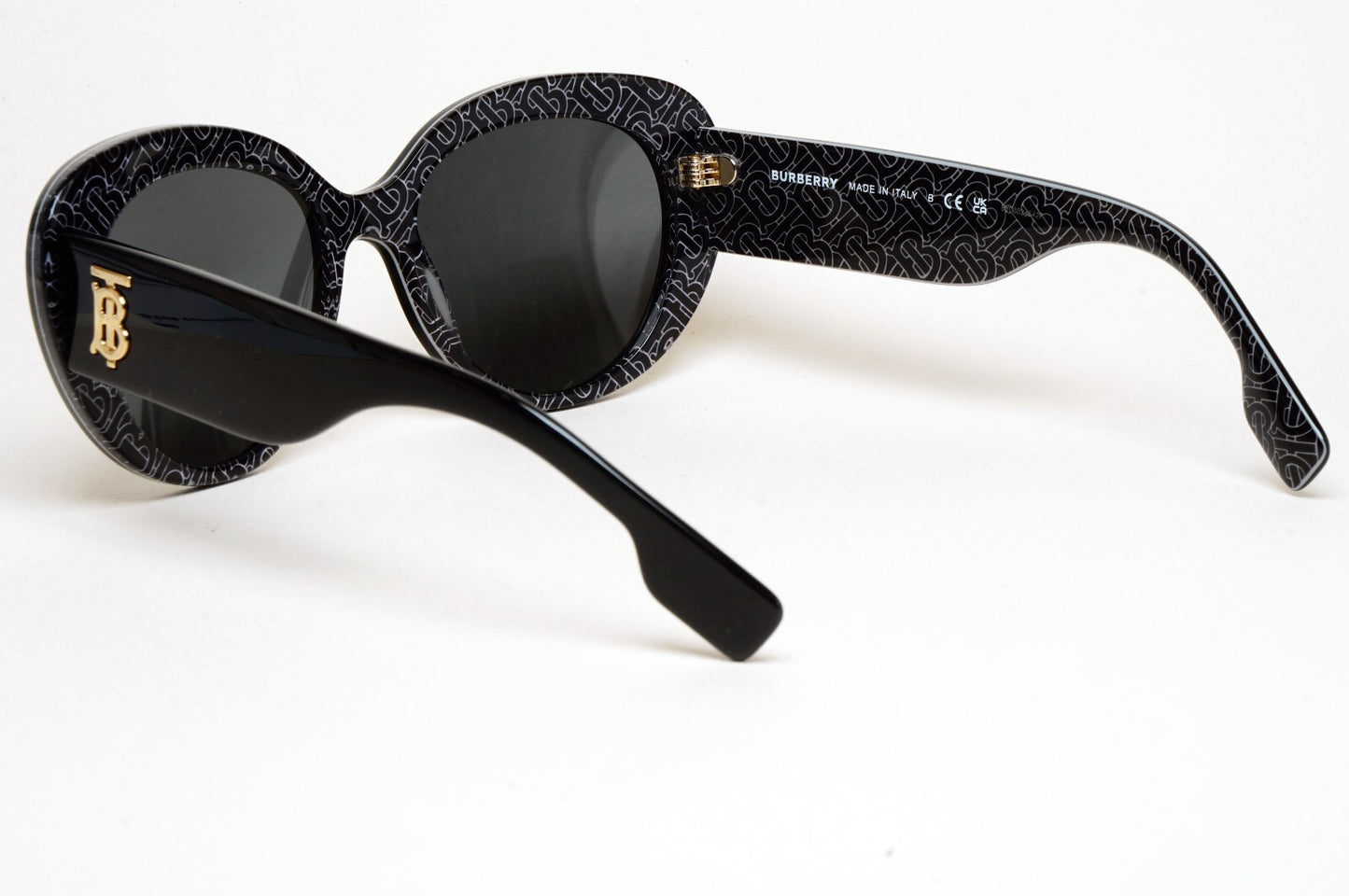 Burberry Sunglasses Black Gold TB Print Crystal BE 4298 Rose 3977/87 54mm