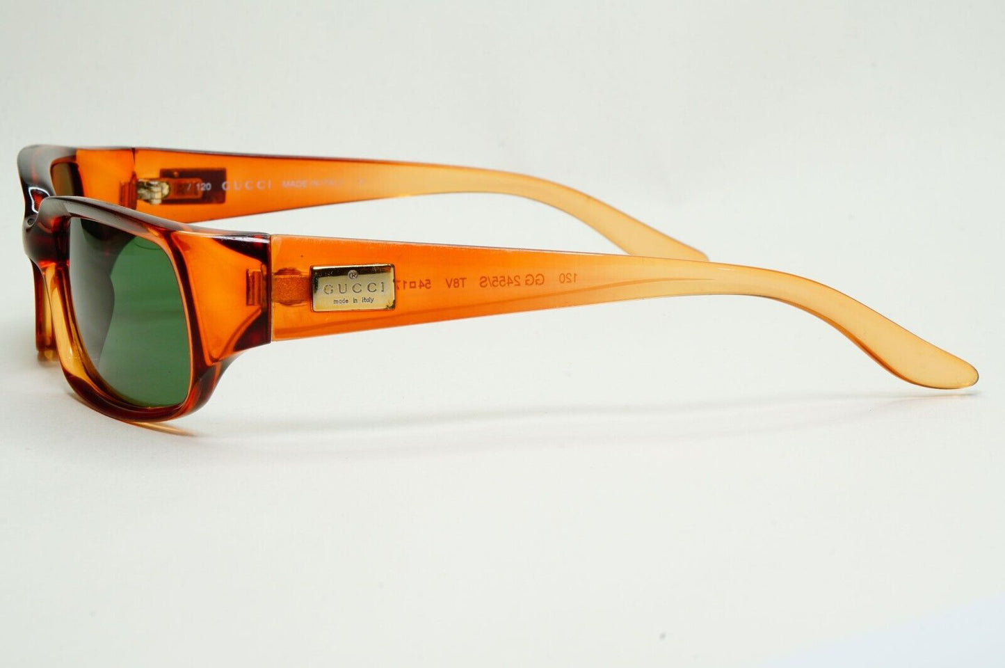 Gucci Sunglasses 1999 Vintage Brown Honey Green Rectangle GG 2455/S T8V 131024