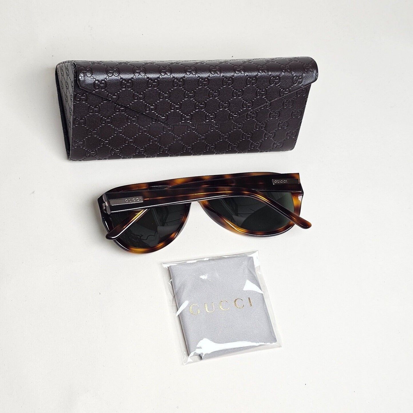 Gucci Sunglasses 1998 Vintage Brown Tortoise Green Pilot GG 1422/S 05L 310125