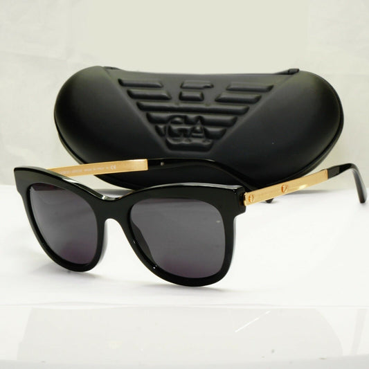 Authentic GIORGIO ARMANI Sunglasses Gold Square BLACK AR 8011 5017/87 27006